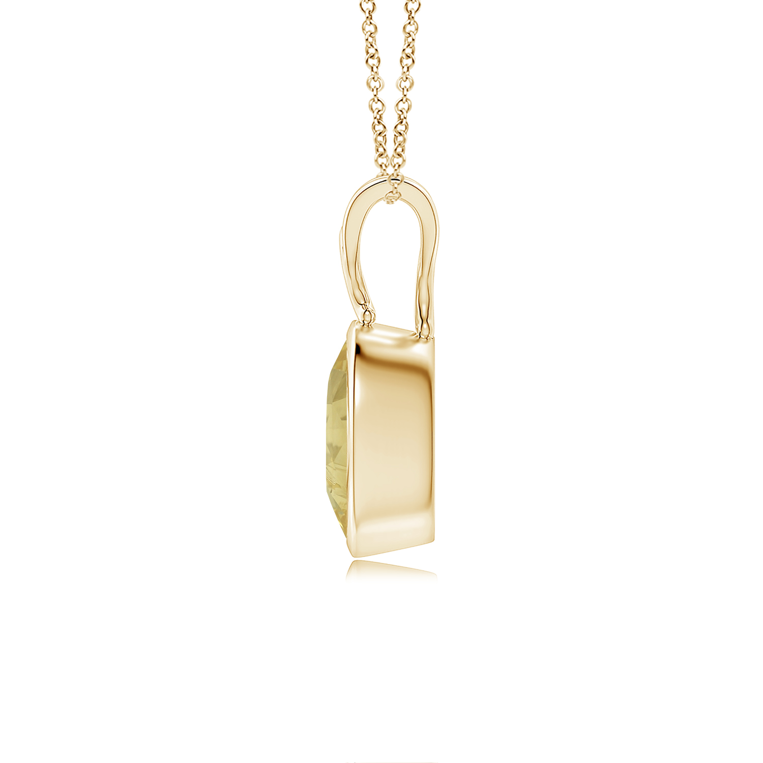 Vintage Inspired Solitaire Oval Yellow Sapphire (Pukhraj) Pendant