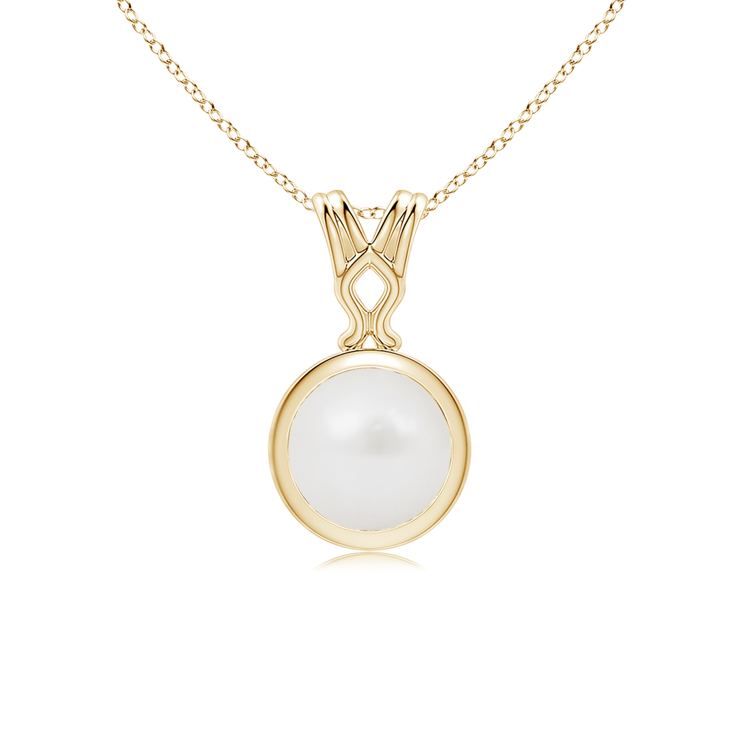  Vintage Inspired Solitaire Round South Sea Cultured Pearl (Moti) Pendant