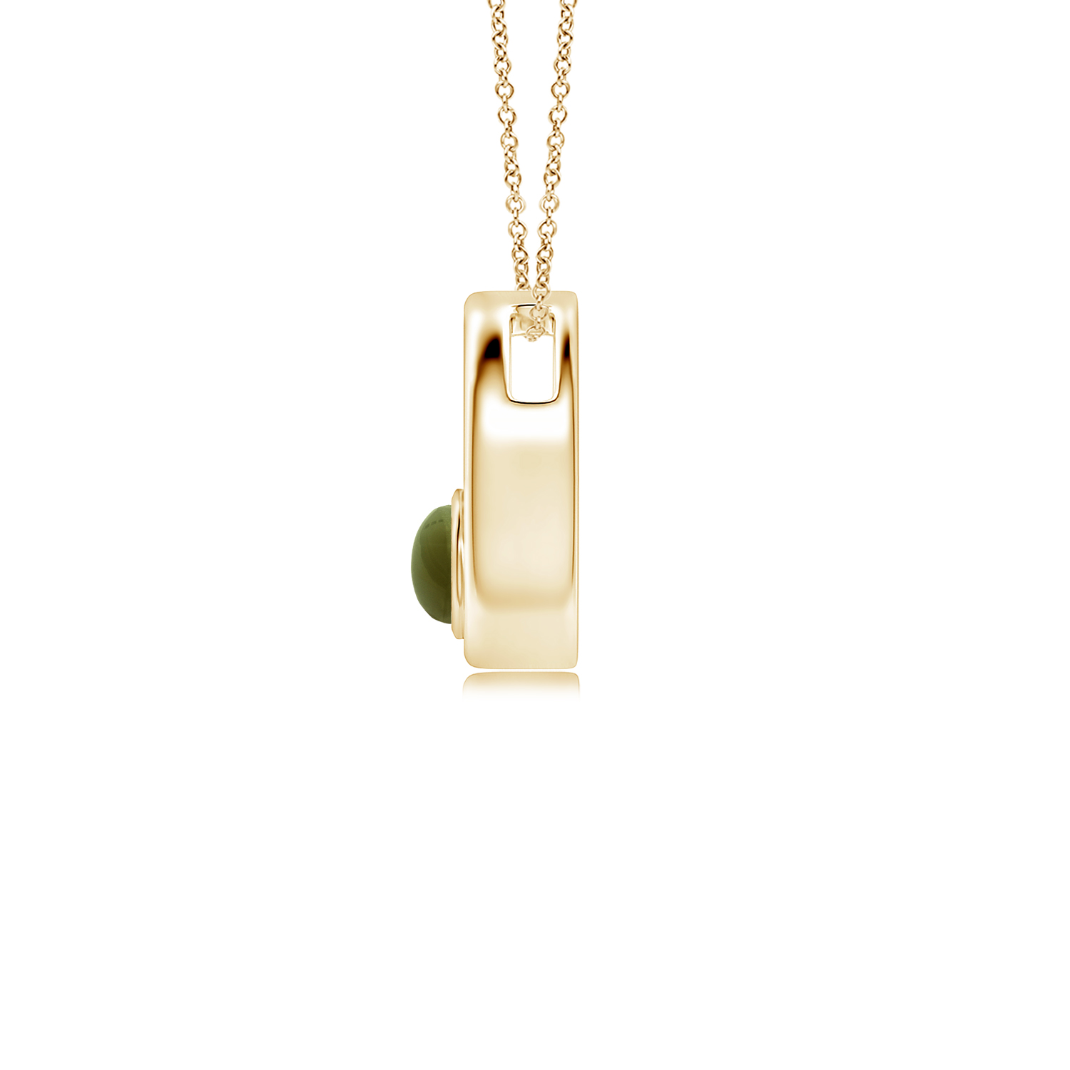 Bezel-Set Cats Eye (Lahsuniya) Solitaire Open Circle Pendant