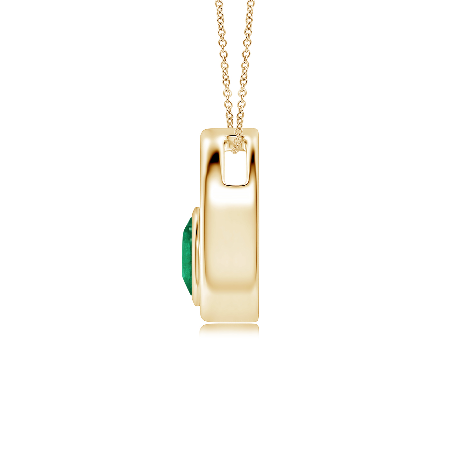 Bezel-Set Emerald (Panna) Solitaire Open Circle Pendant
