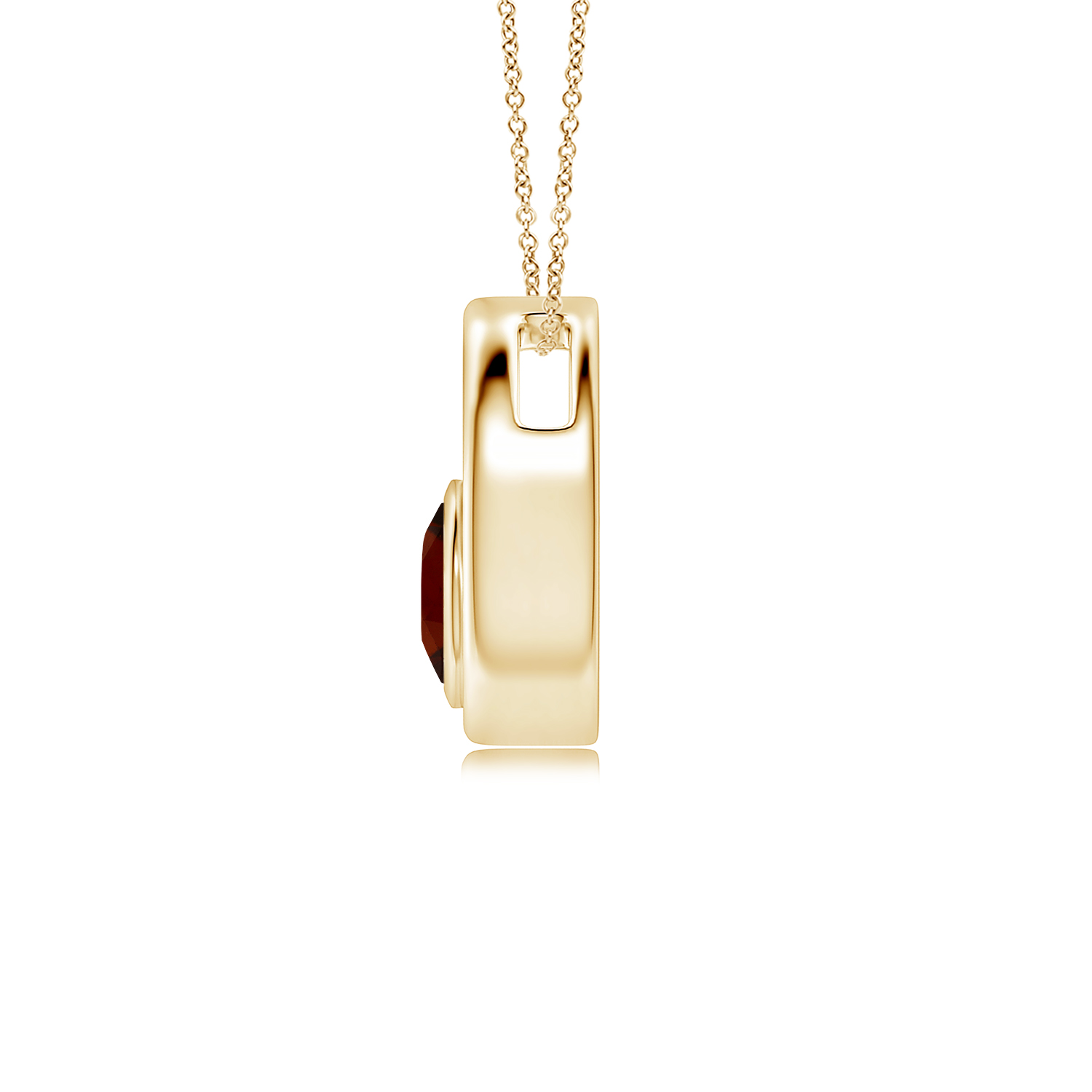 Bezel-Set Hessonite (Gomed) Solitaire Open Circle Pendant
