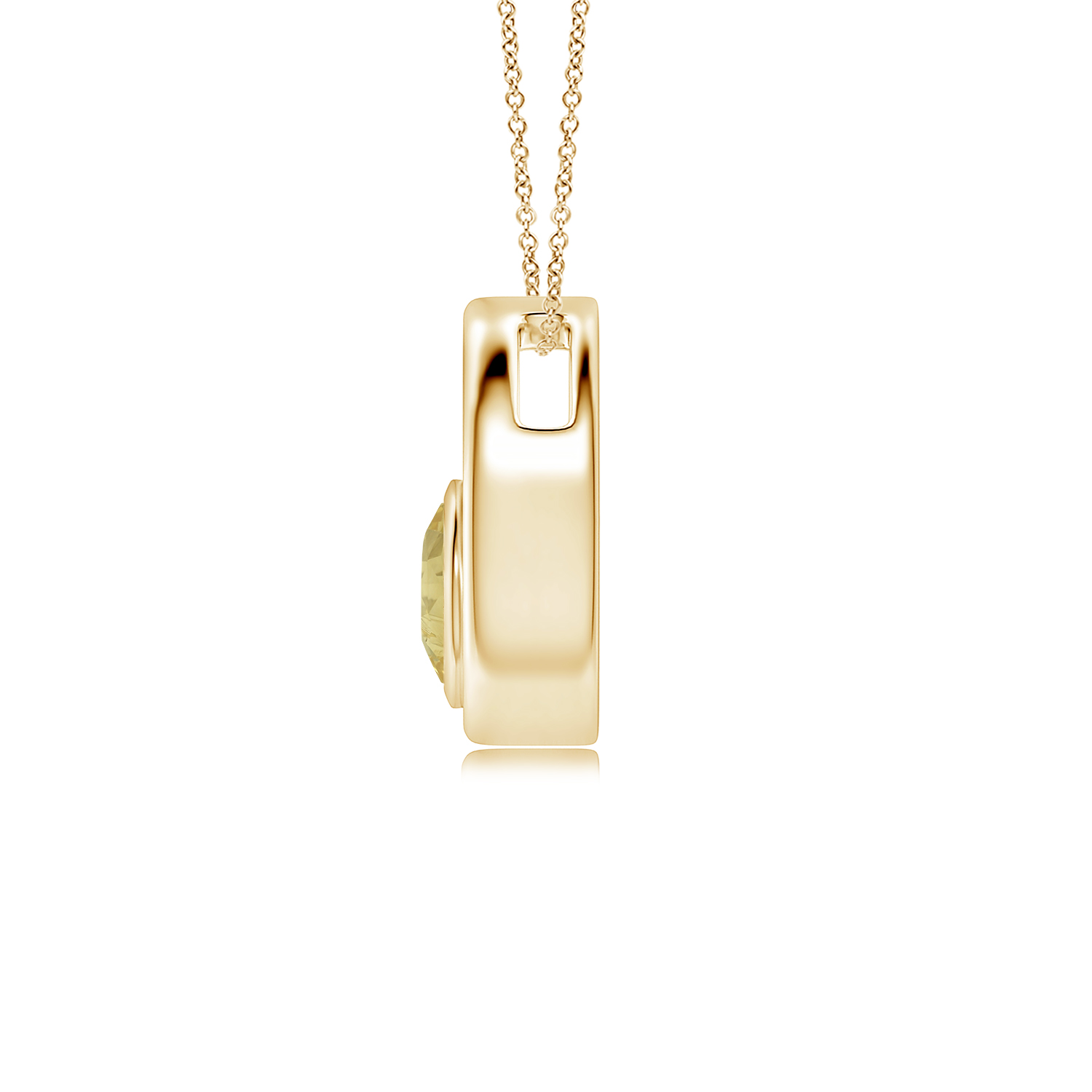 Bezel-Set Yellow Sapphire (Pukhraj) Solitaire Open Circle Pendant