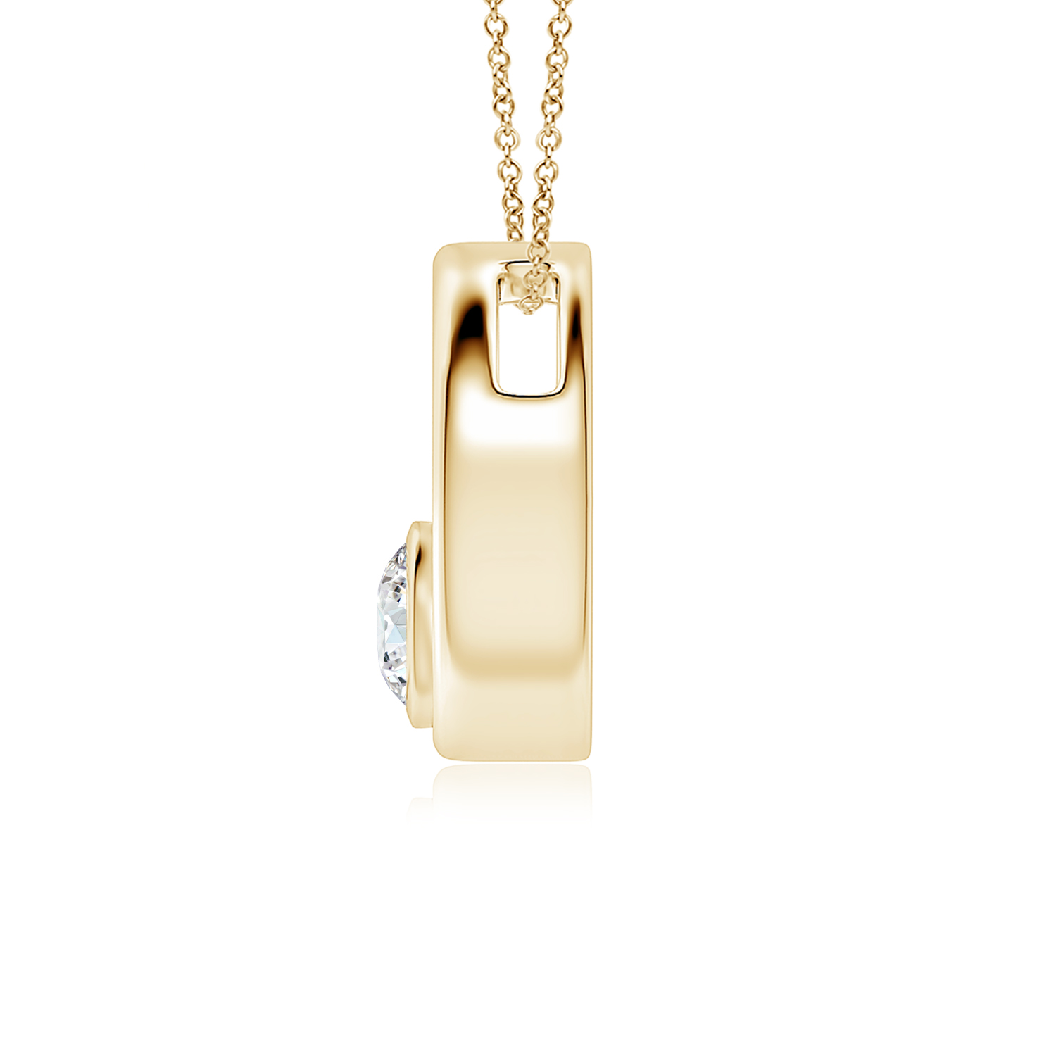Bezel-Set Diamond (Heera) Solitaire Open Circle Pendant