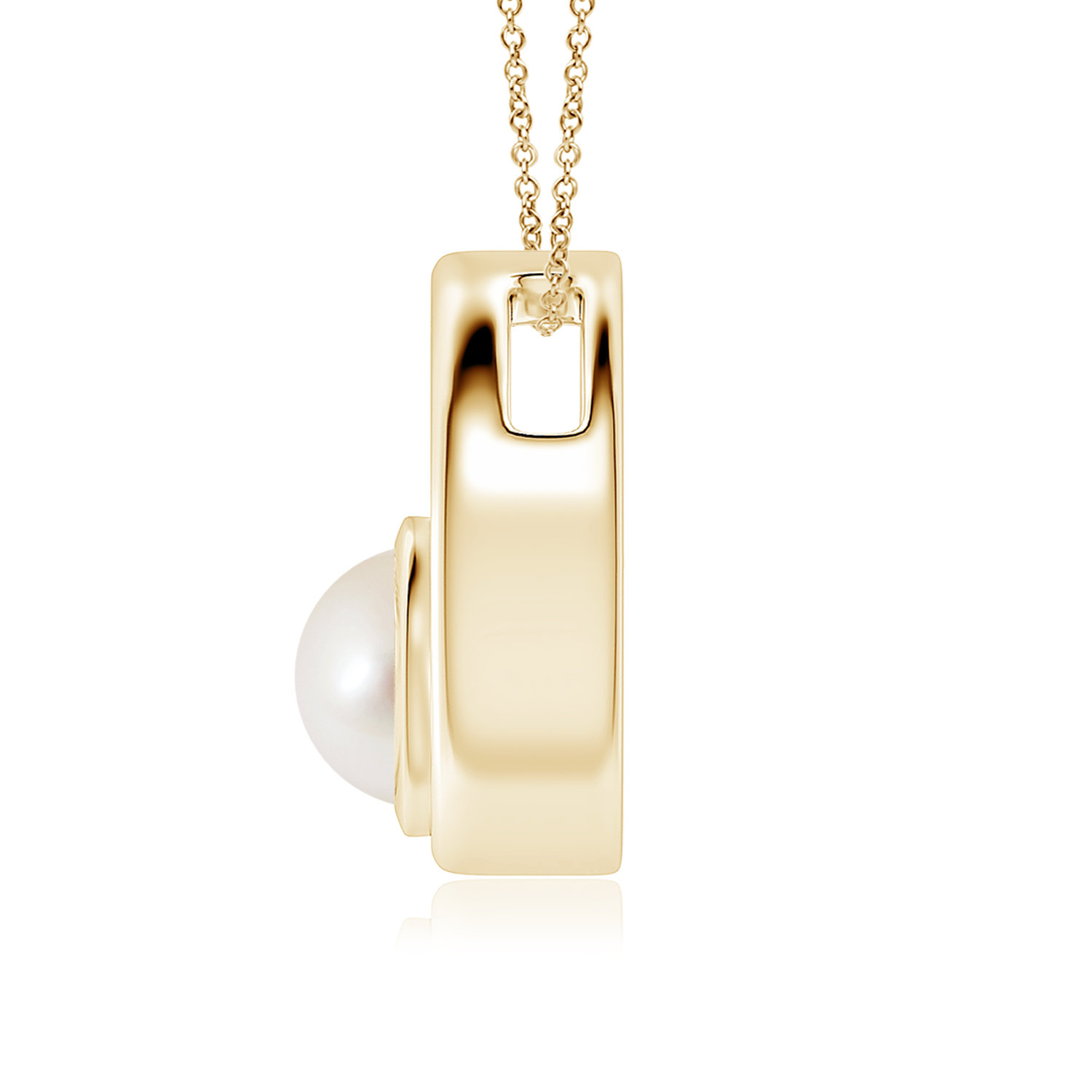 Bezel-Set South Sea Cultured Pearl (Moti) Solitaire Open Circle Pendant