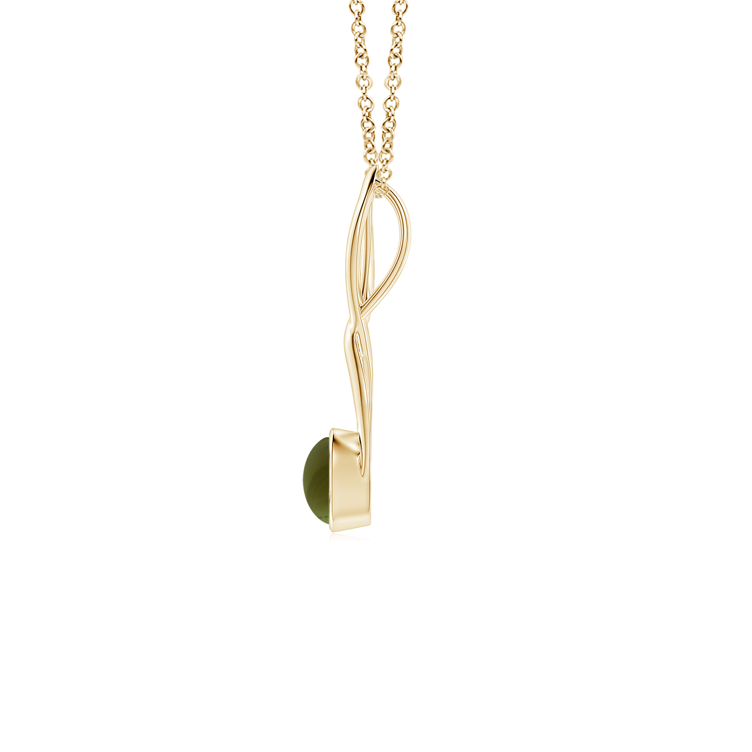 Oval Cats Eye (Lahsuniya) Infinity Twist Pendant