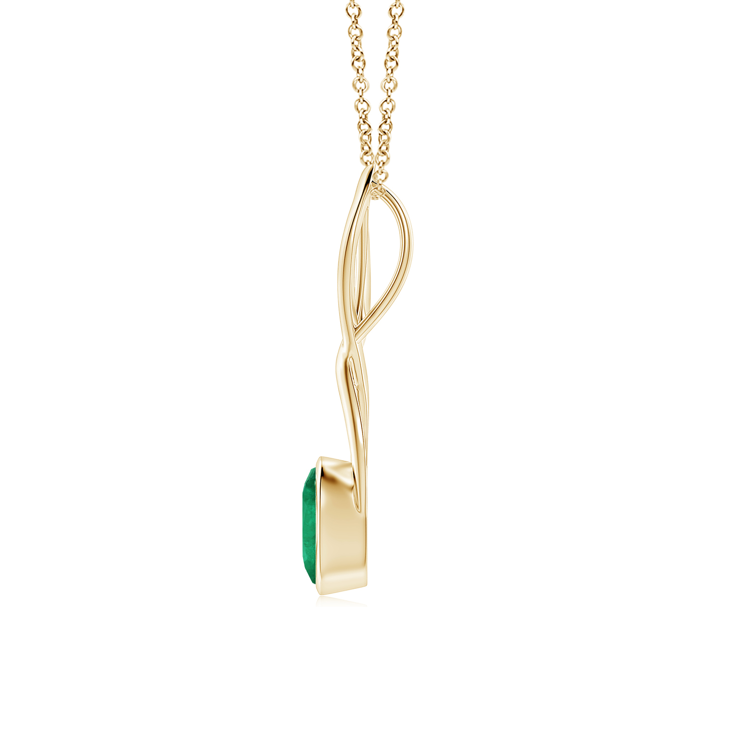 Oval Emerald (Panna) Infinity Twist Pendant