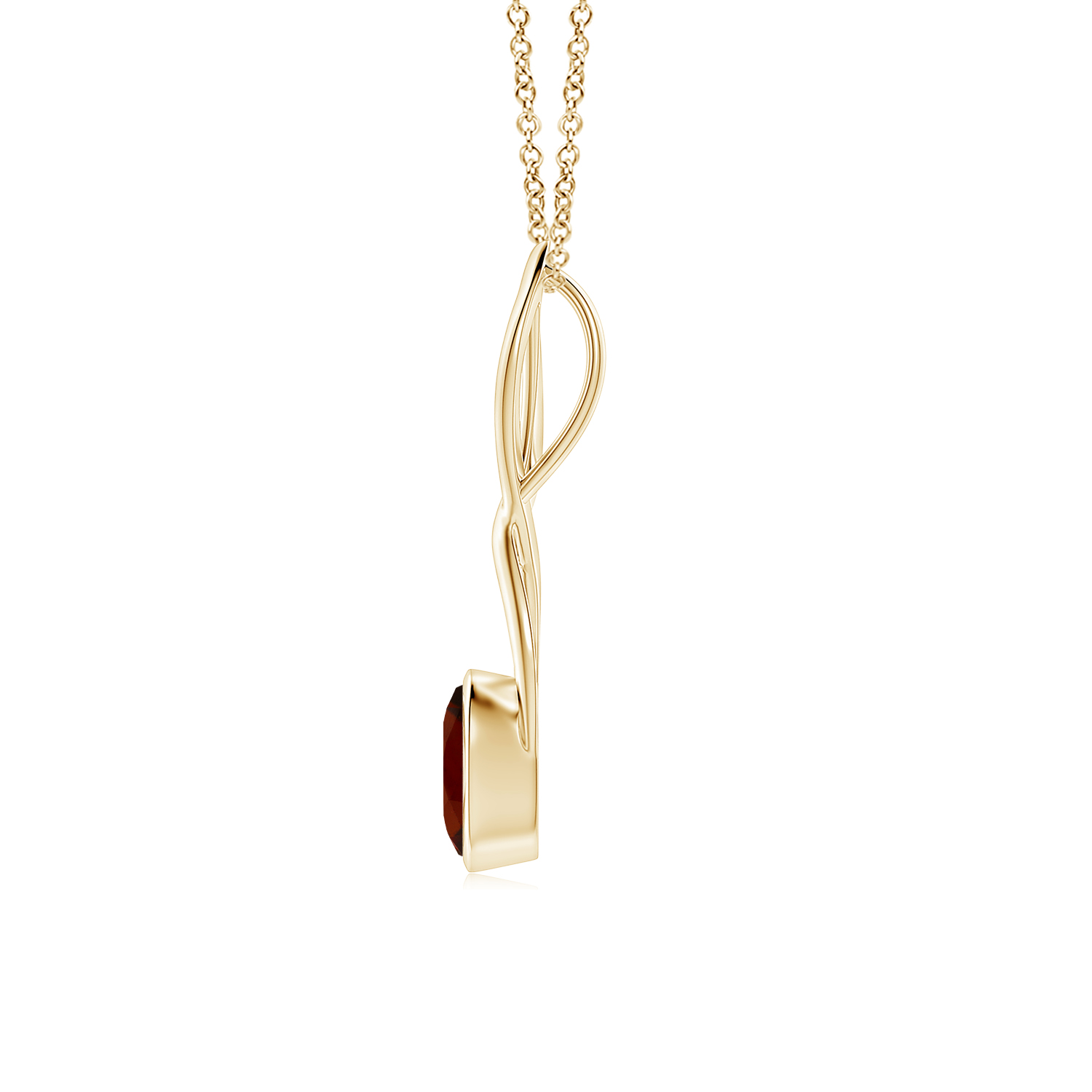 Oval Hessonite (Gomed) Infinity Twist Pendant