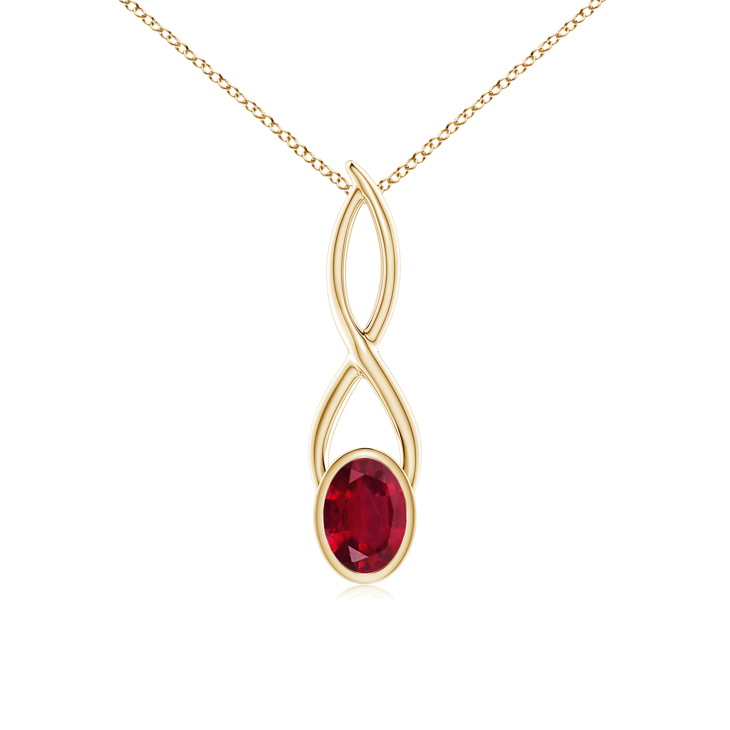 Oval Ruby (Manik) Infinity Twist Pendant