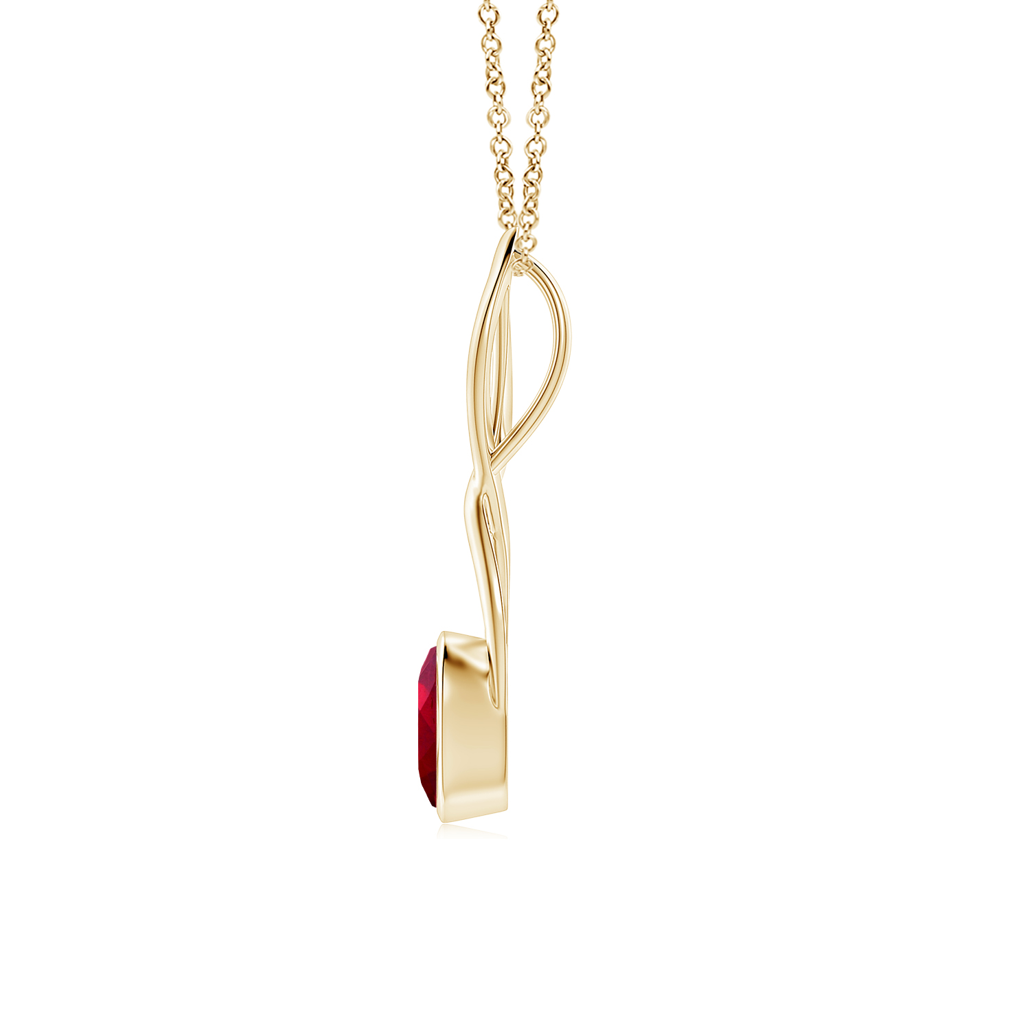 Oval Ruby (Manik) Infinity Twist Pendant