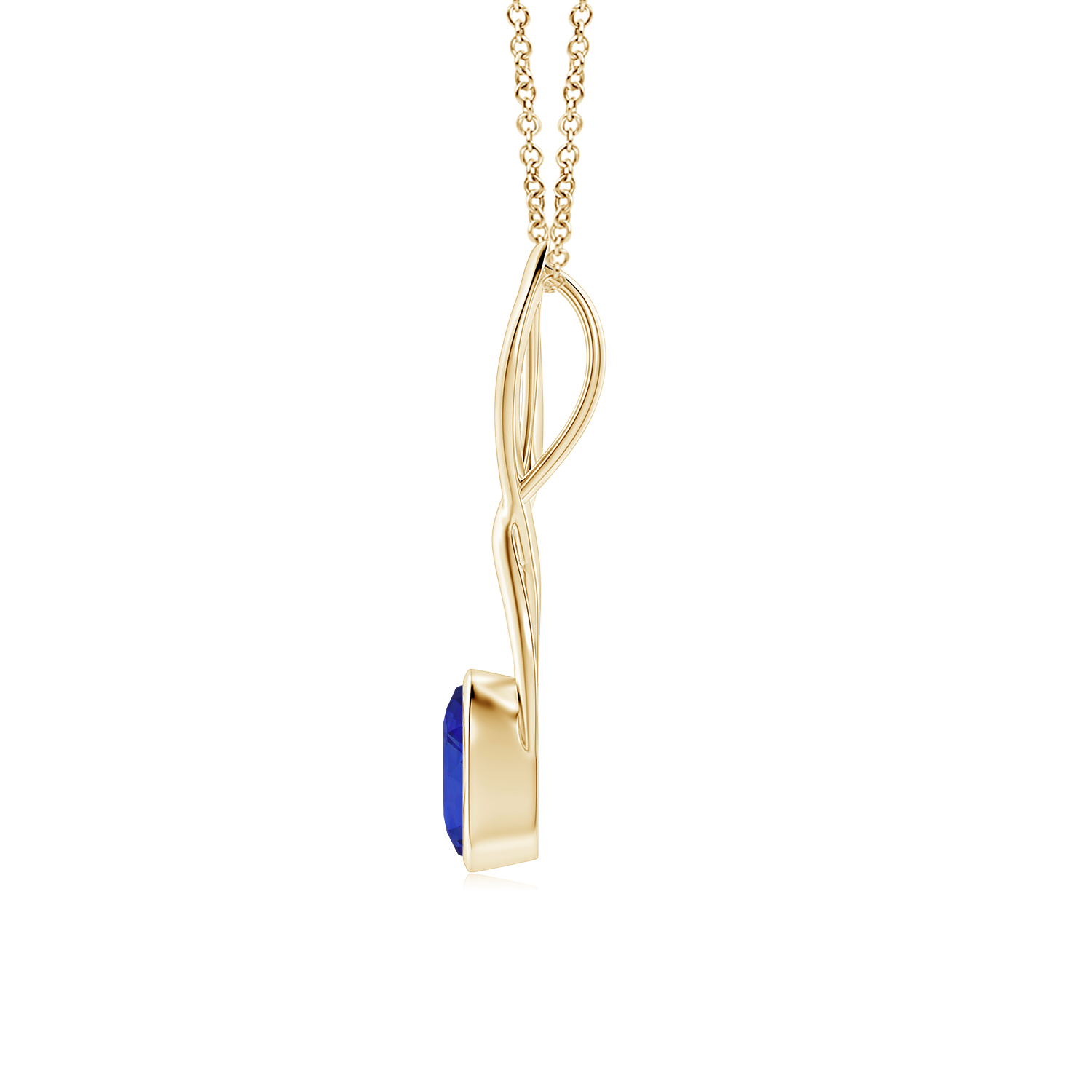 Oval Blue Sapphire (Neelam) Infinity Twist Pendant