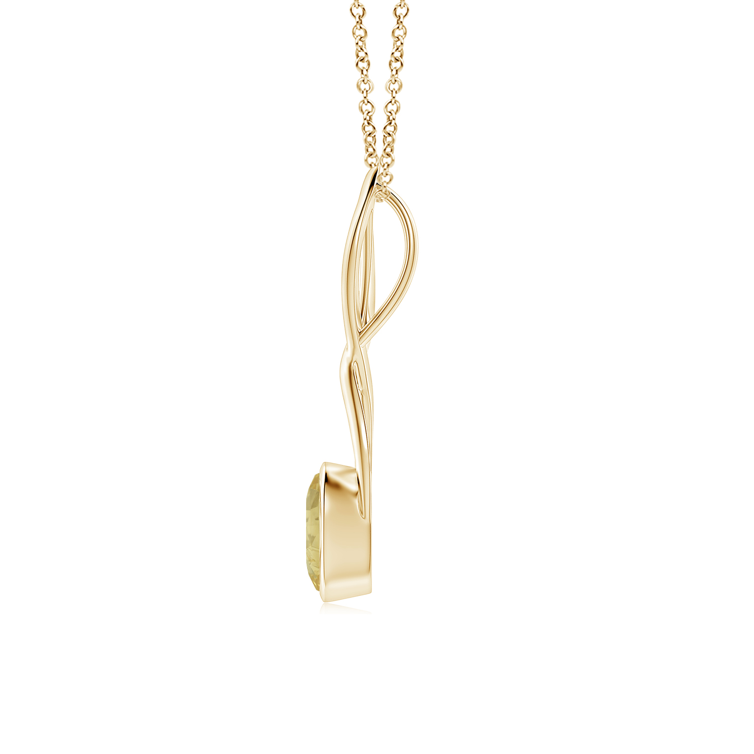 Oval Yellow Sapphire (Pukhraj) Infinity Twist Pendant