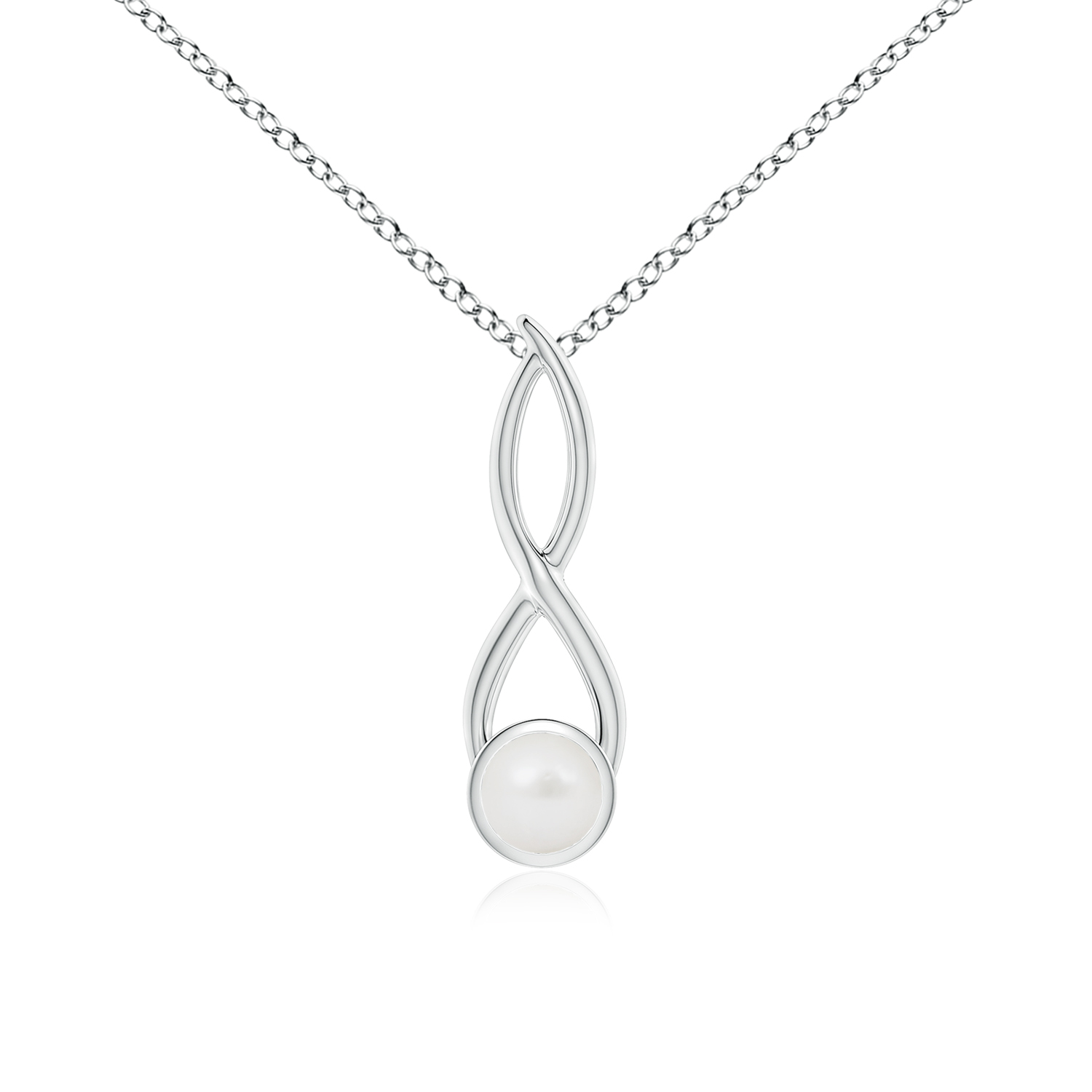 Round South Sea Cultured Pearl (Moti) Infinity Twist Pendant