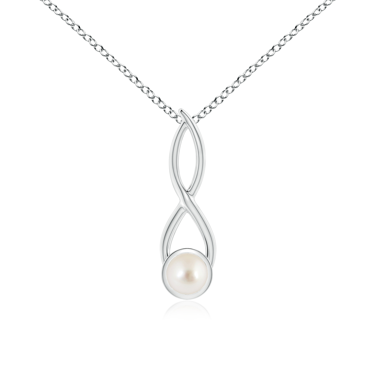 Round South Sea Cultured Pearl (Moti) Infinity Twist Pendant