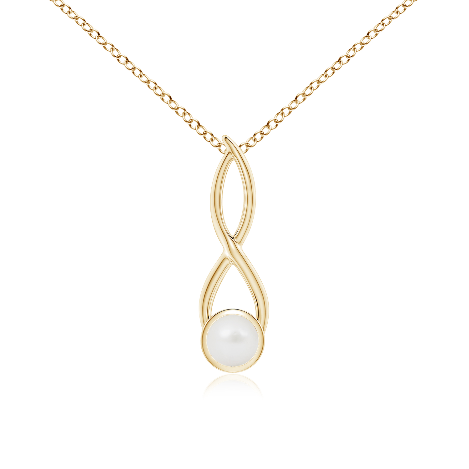 Round South Sea Cultured Pearl (Moti) Infinity Twist Pendant