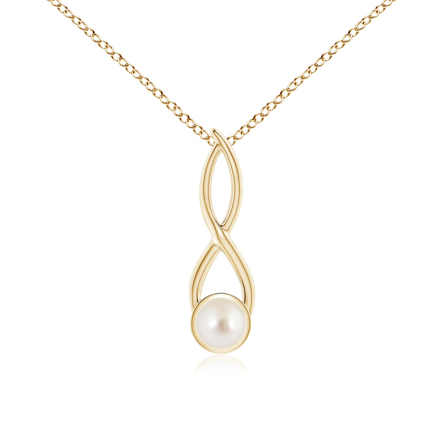 Round South Sea Cultured Pearl (Moti) Infinity Twist Pendant
