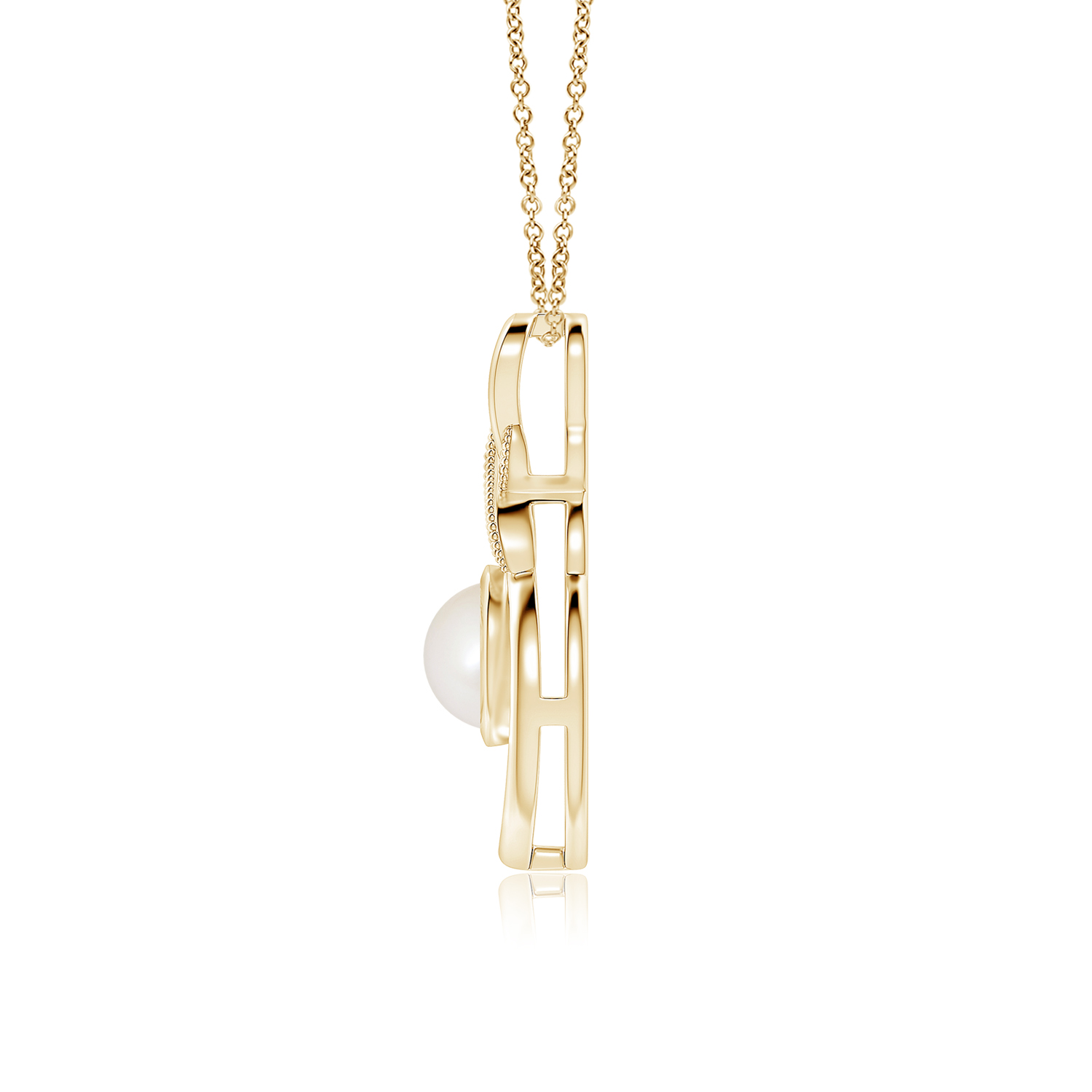 South Sea Cultured Pearl (Moti) Infinity Pendant with Diamond 'X' Motif