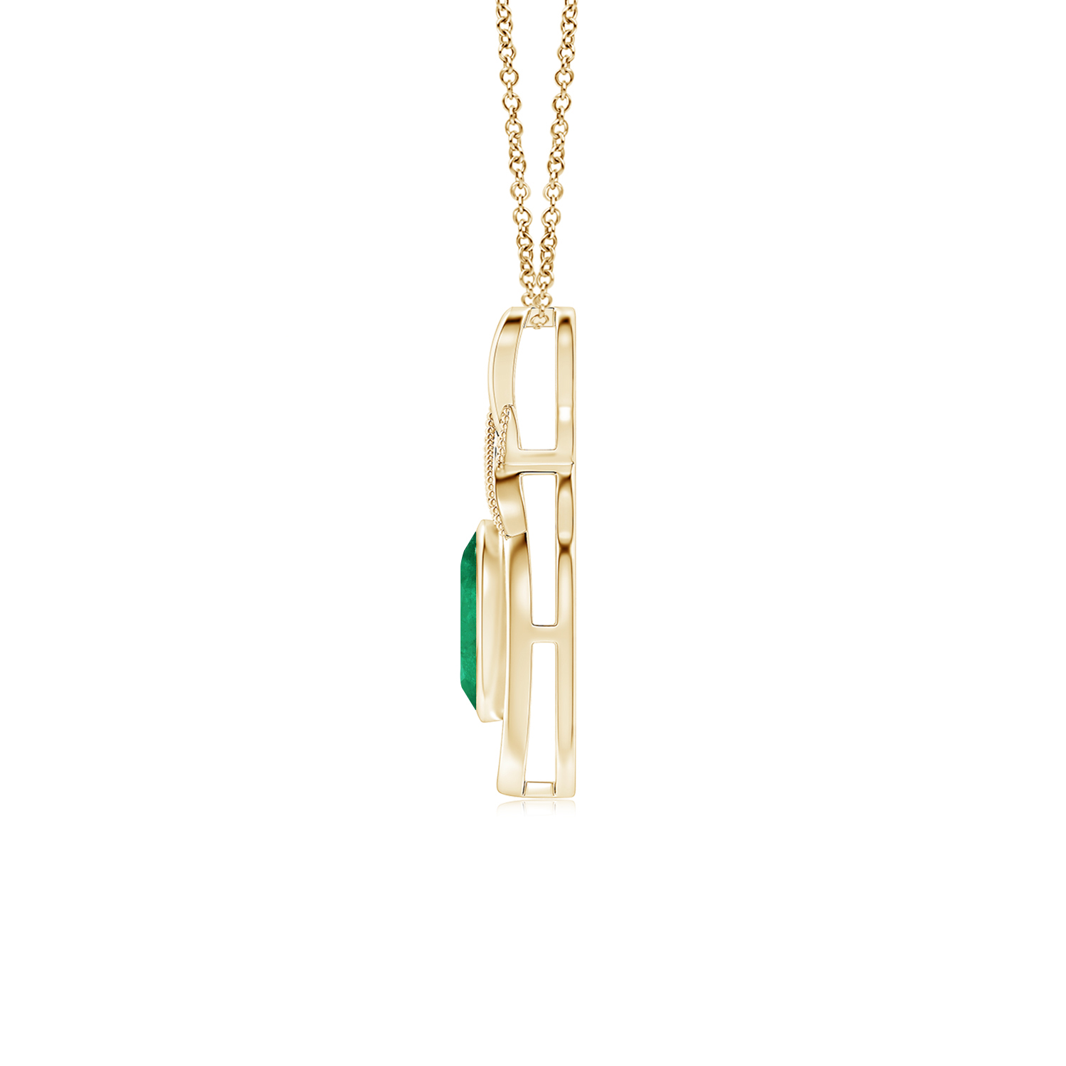 Emerald (Panna) Infinity Pendant with Diamond 'X' Motif