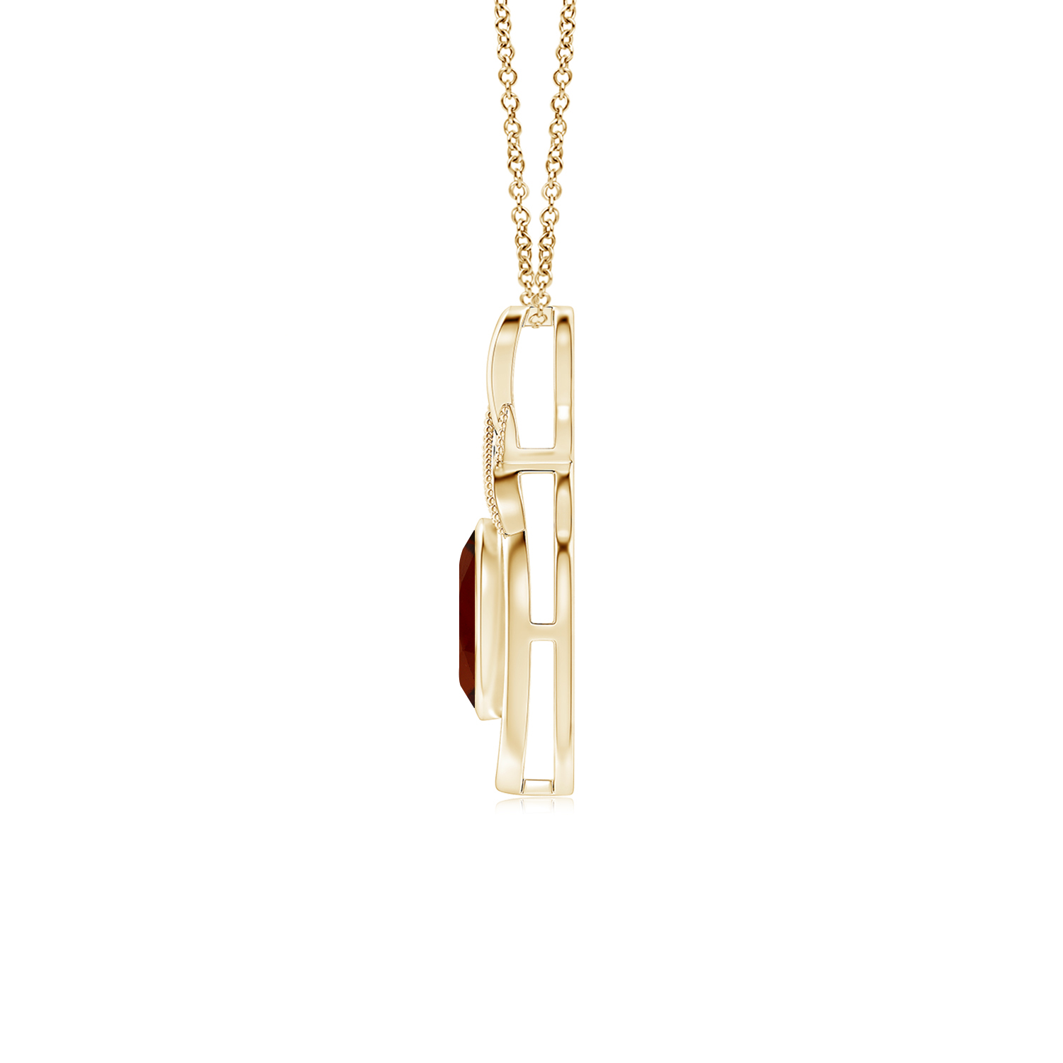 Hessonite (Gomed) Infinity Pendant with Diamond 'X' Motif