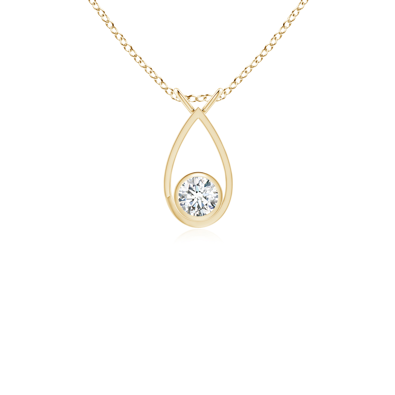 Solitaire Diamond (Heera) V-Bale Drop Pendant