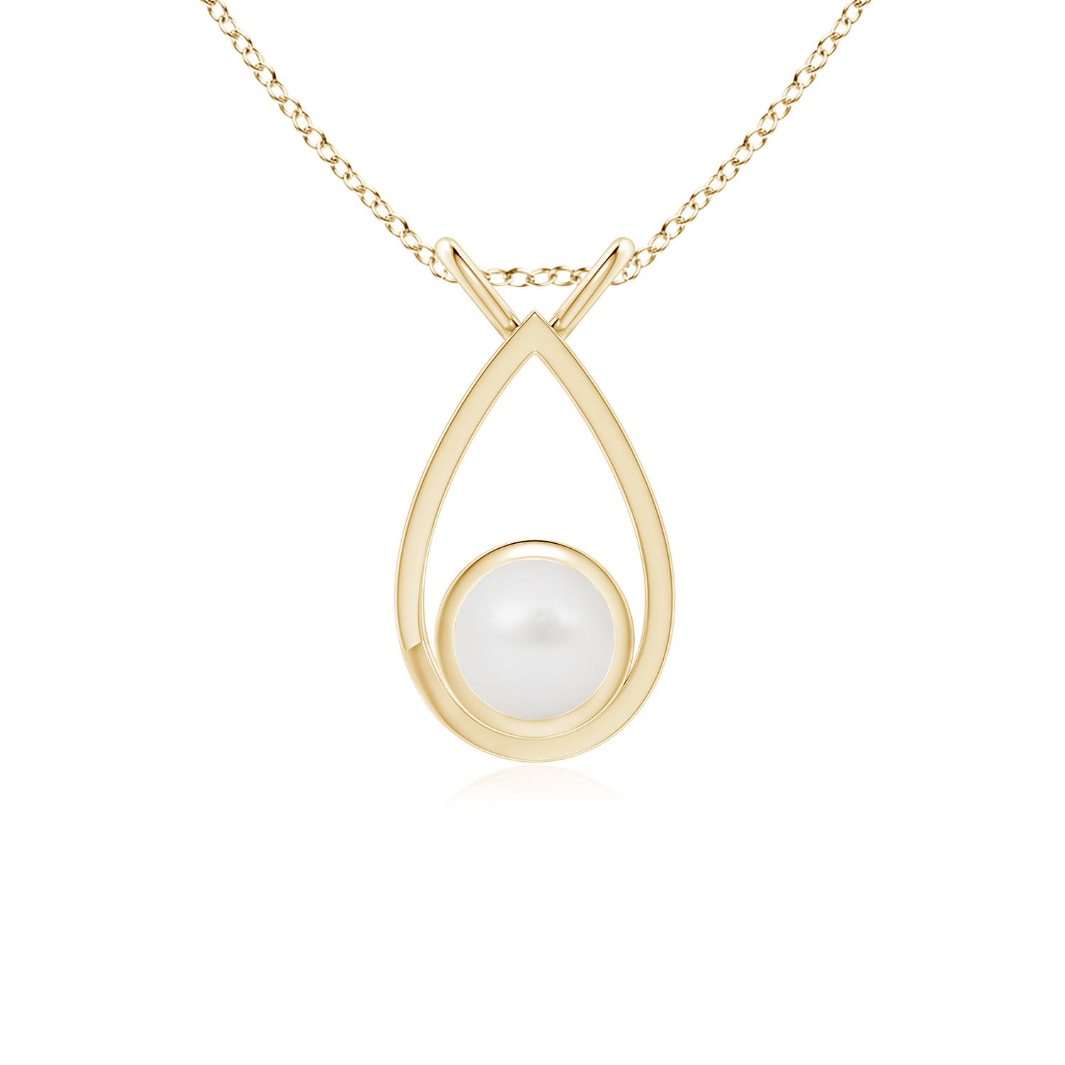 Solitaire South Sea Cultured Pearl (Moti) V-Bale Drop Pendant