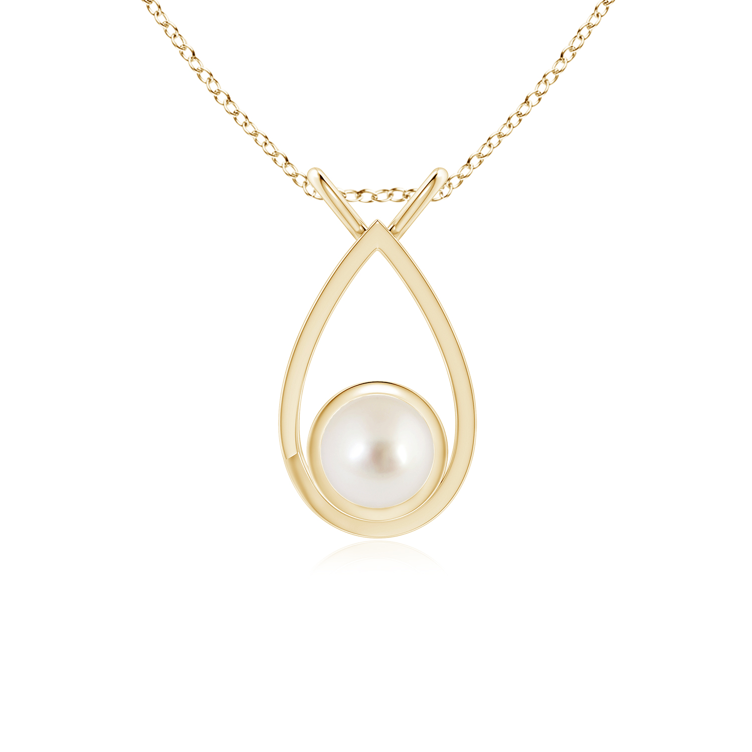 Solitaire South Sea Cultured Pearl (Moti) V-Bale Drop Pendant