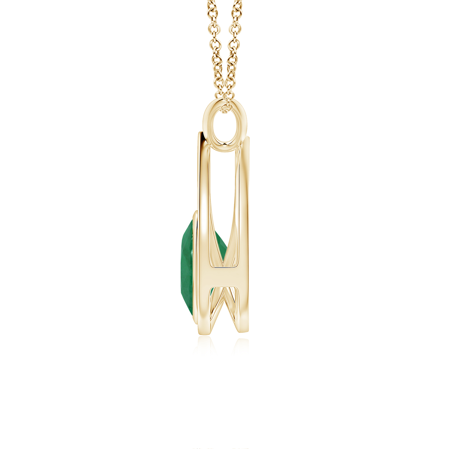 Solitaire Emerald (Panna) V-Bale Drop Pendant