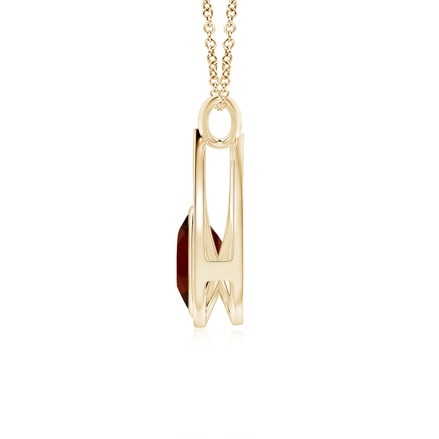 Solitaire Hessonite (Gomed) V-Bale Drop Pendant