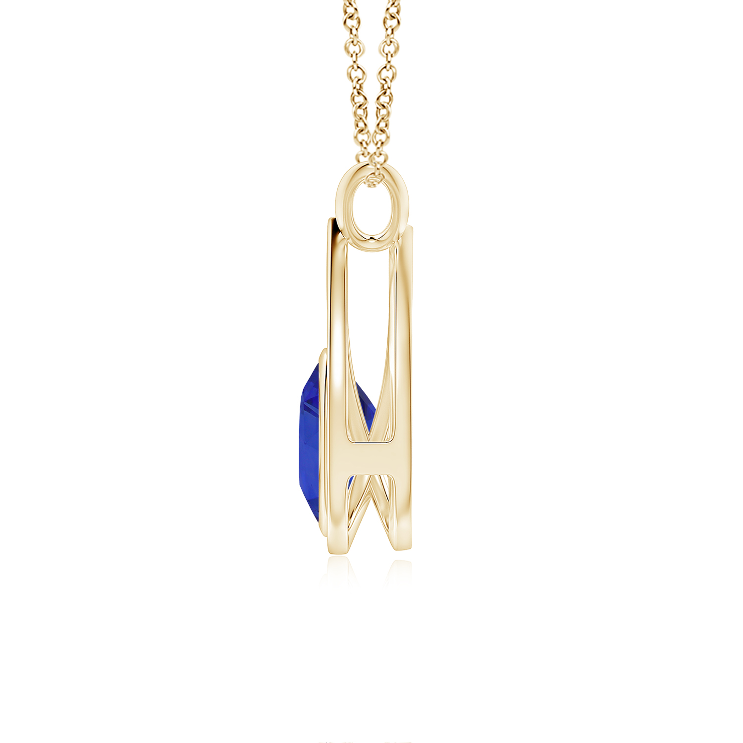 Solitaire Blue Sapphire (Neelam) V-Bale Drop Pendant