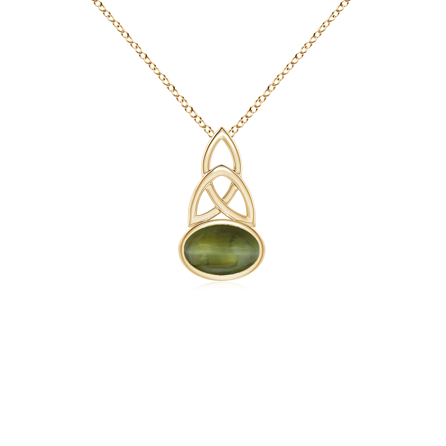 Cats Eye (Lahsuniya) Celtic Trinity Knot pendant