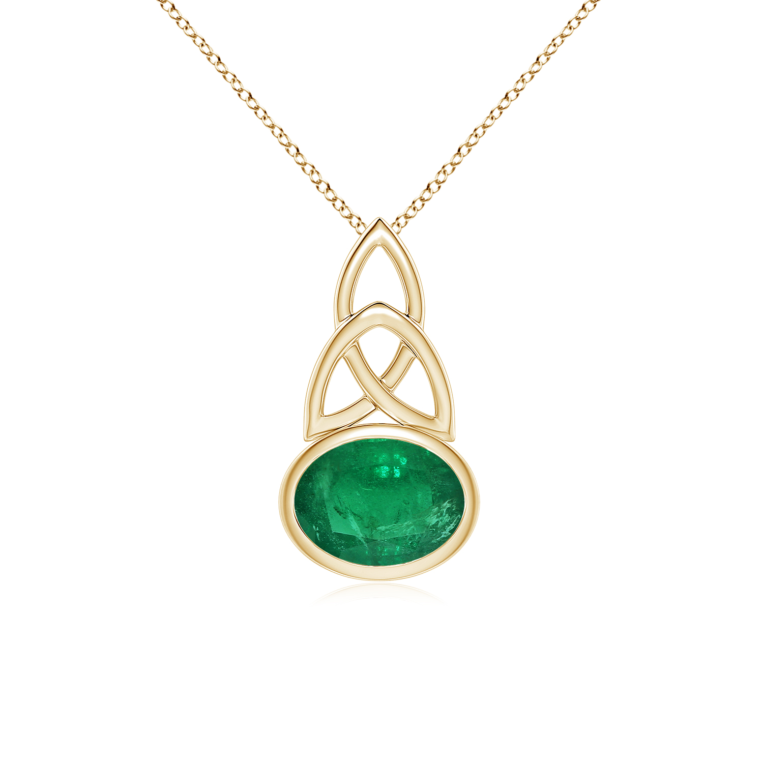 Emerald (Panna) Celtic Trinity Knot pendant