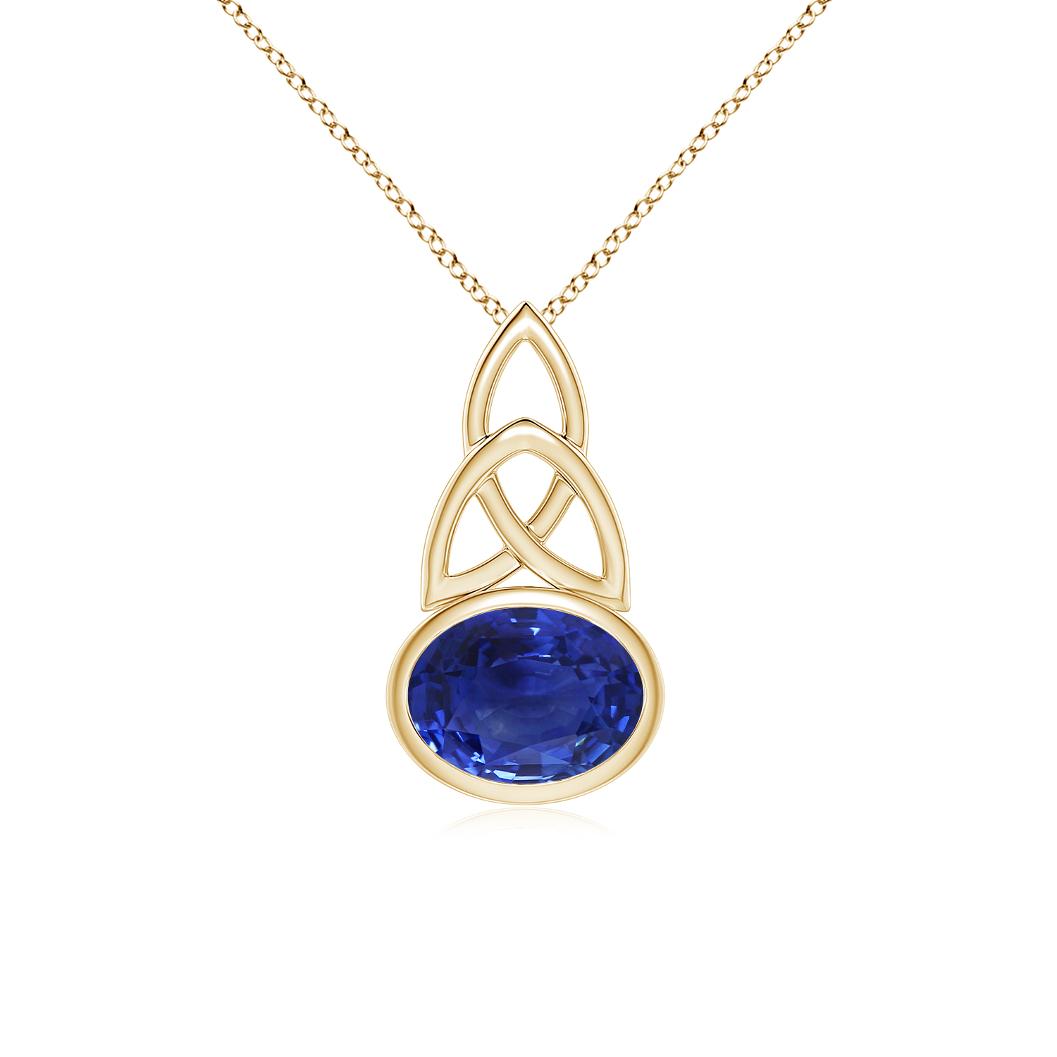 Blue Sapphire (Neelam) Celtic Trinity Knot pendant