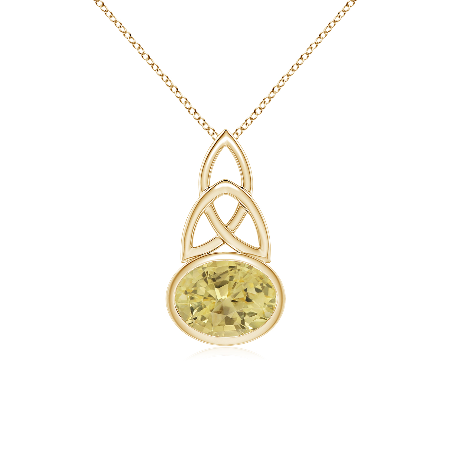 Yellow Sapphire (Pukhraj) Celtic Trinity Knot pendant