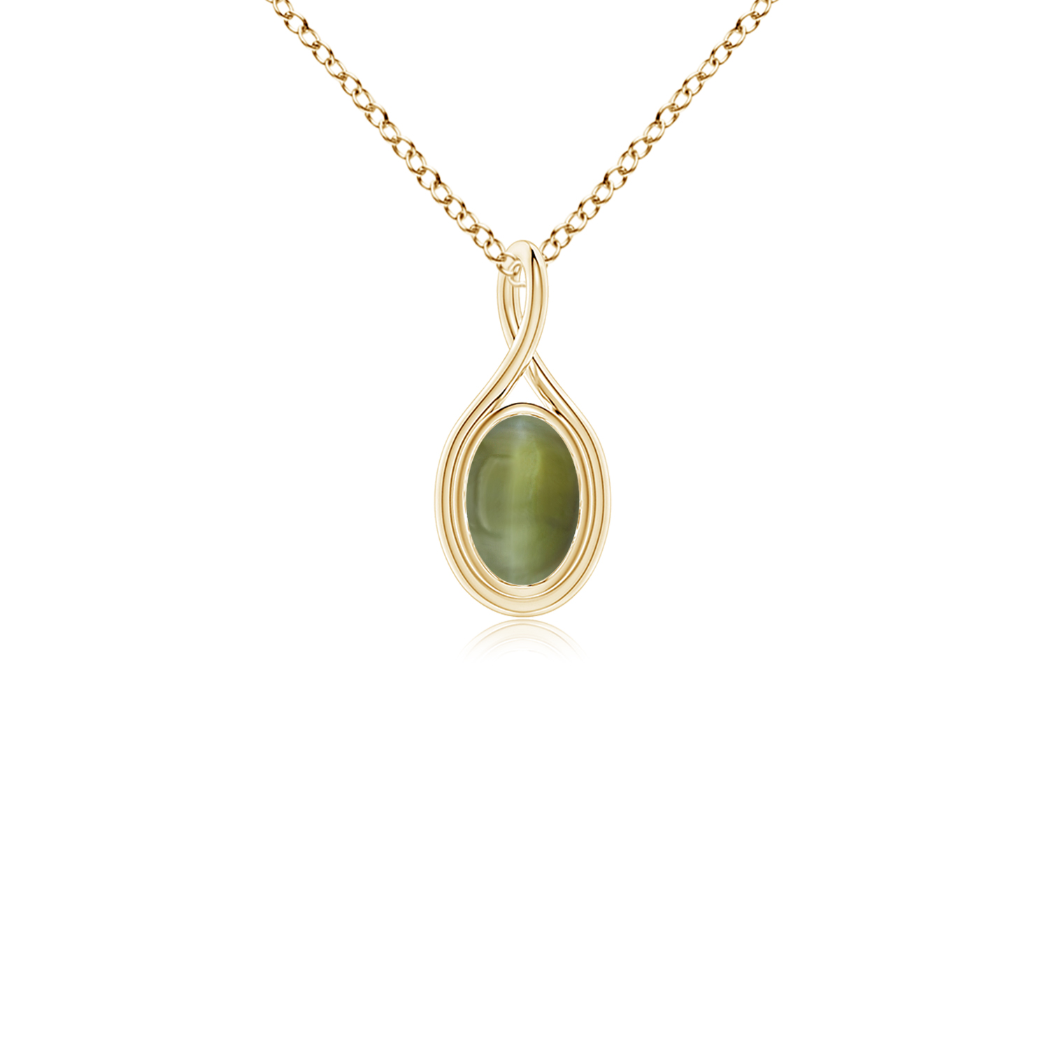 Solitaire Cats Eye (Lahsuniya) Twist Bale Pendant