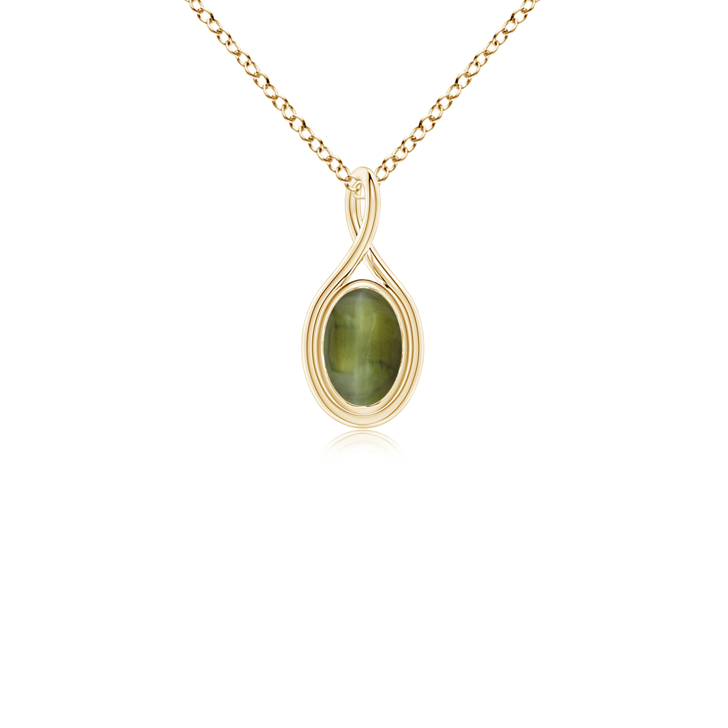 Solitaire Cats Eye (Lahsuniya) Twist Bale Pendant