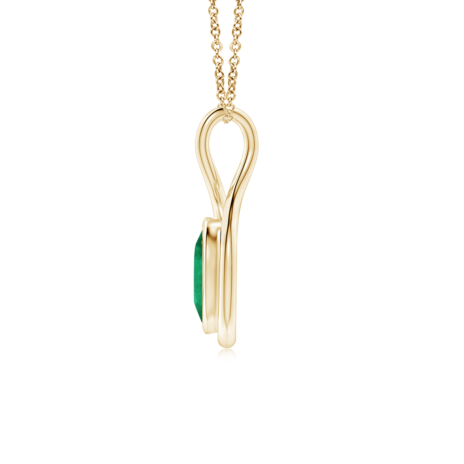Solitaire Emerald (Panna) Twist Bale Pendant
