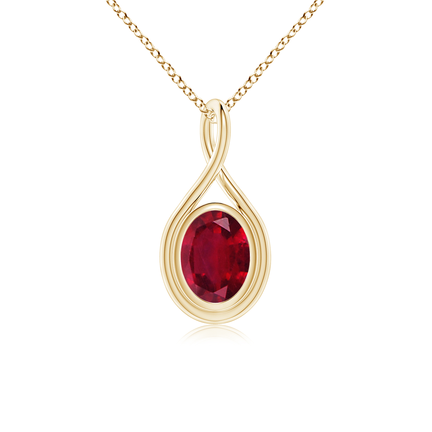 Solitaire Ruby (Manik) Twist Bale Pendant