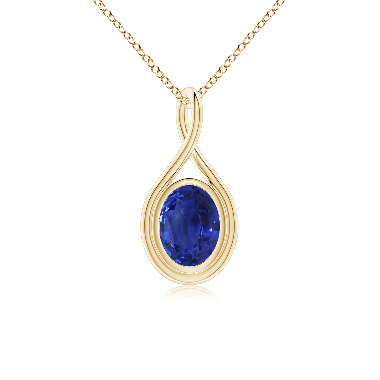 Solitaire Blue Sapphire (Neelam) Twist Bale Pendant