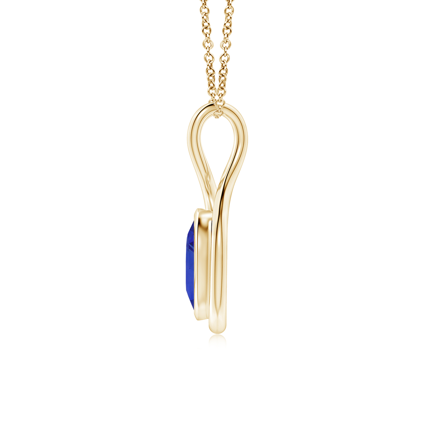 Solitaire Blue Sapphire (Neelam) Twist Bale Pendant