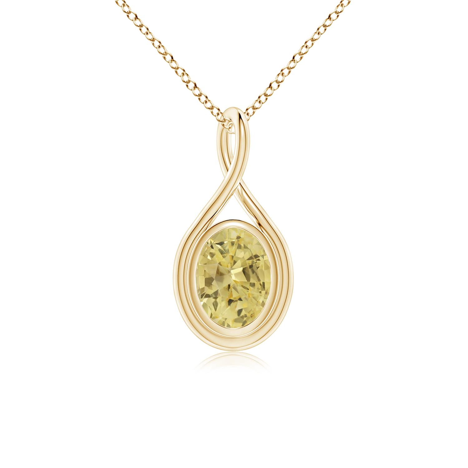 Solitaire Yellow Sapphire (Pukhraj) Twist Bale Pendant