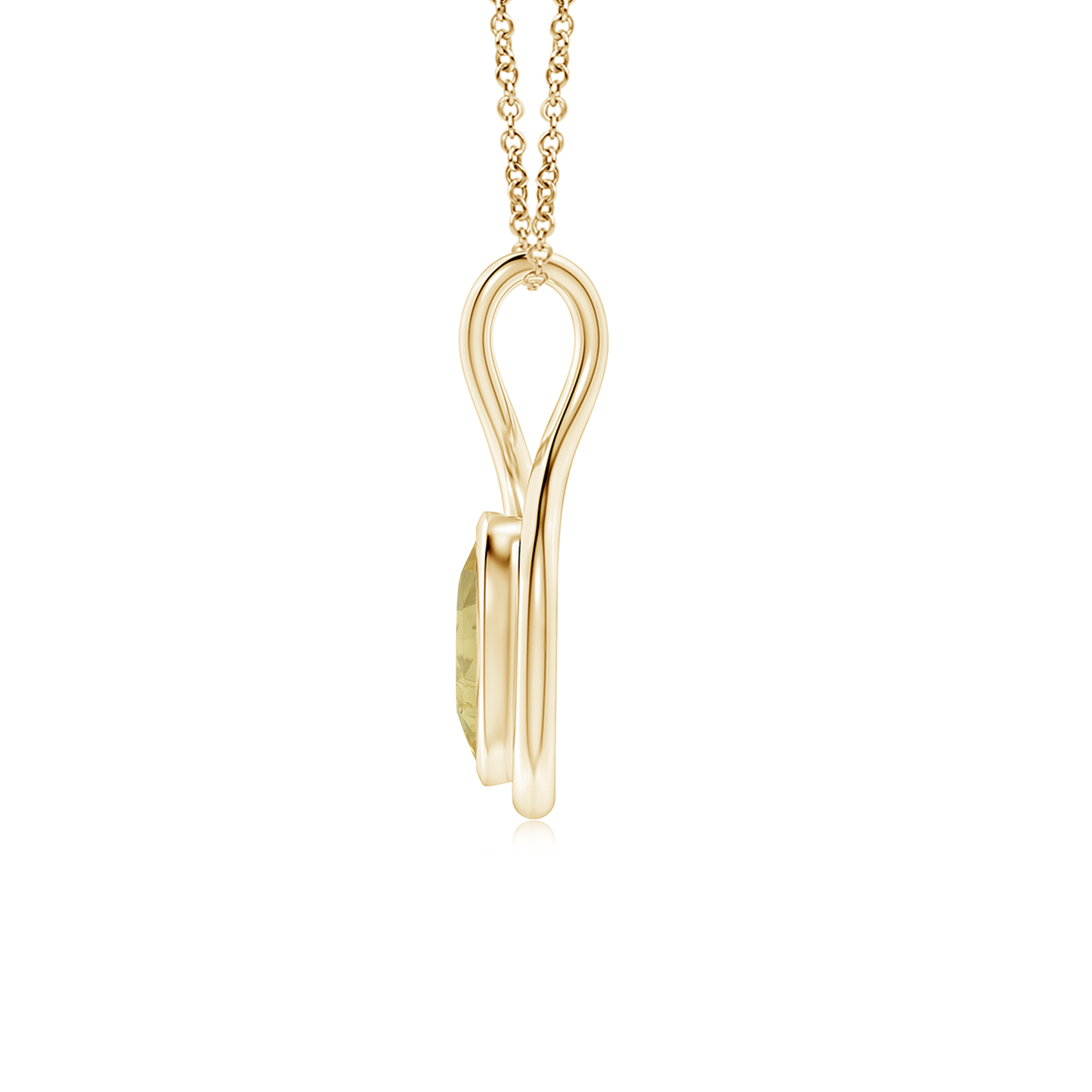 Solitaire Yellow Sapphire (Pukhraj) Twist Bale Pendant