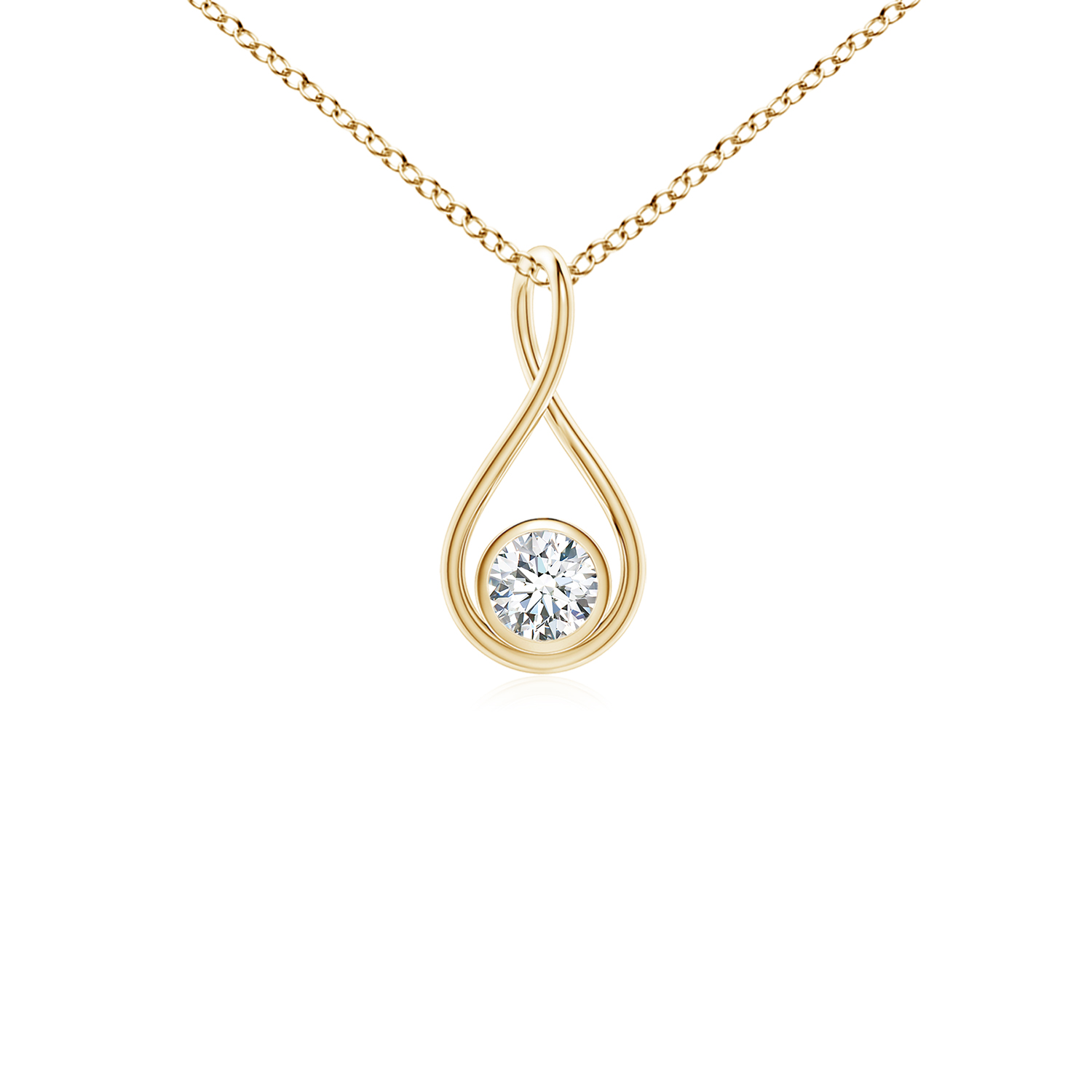 Solitaire Diamond (Heera) Twist Bale Pendant
