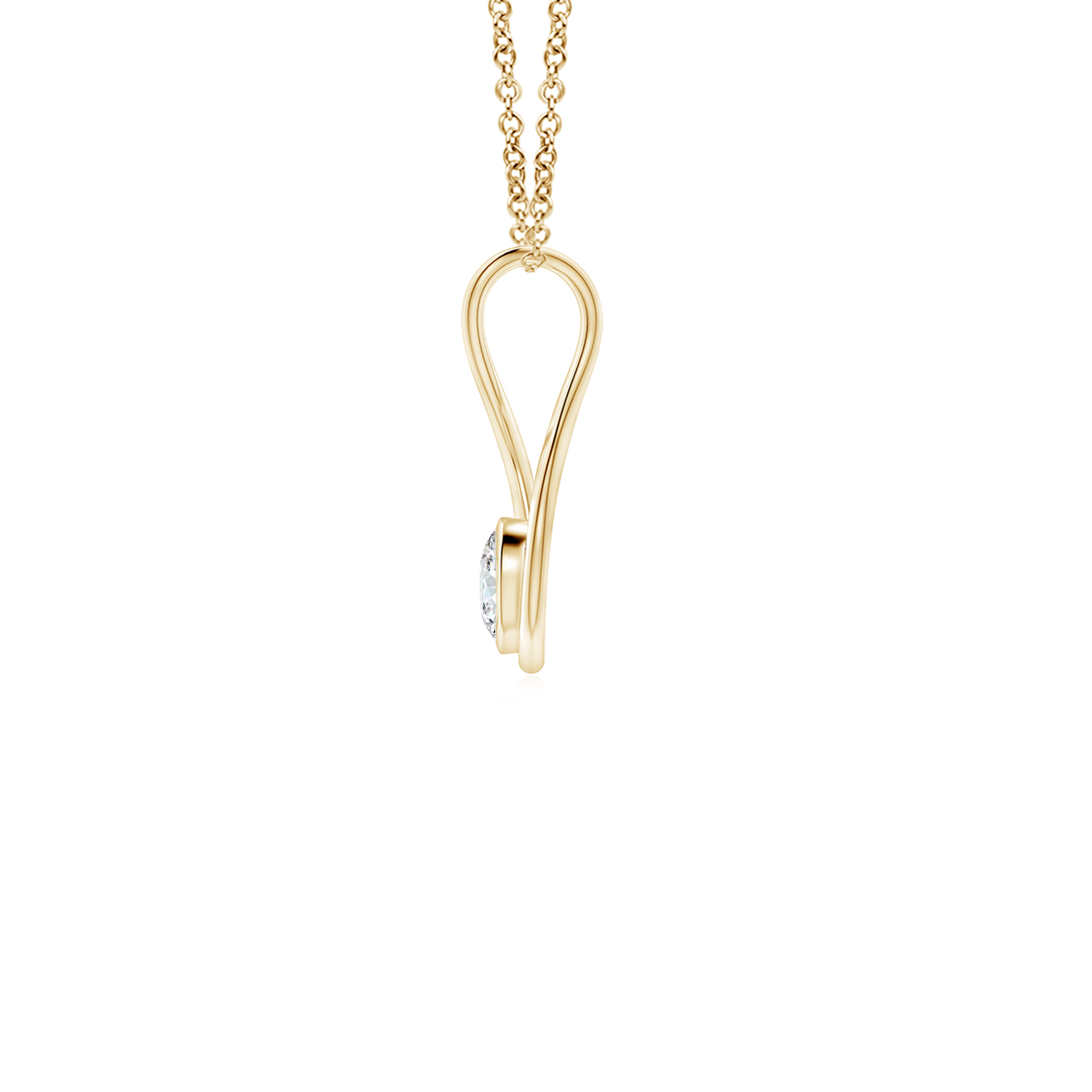 Solitaire Diamond (Heera) Twist Bale Pendant