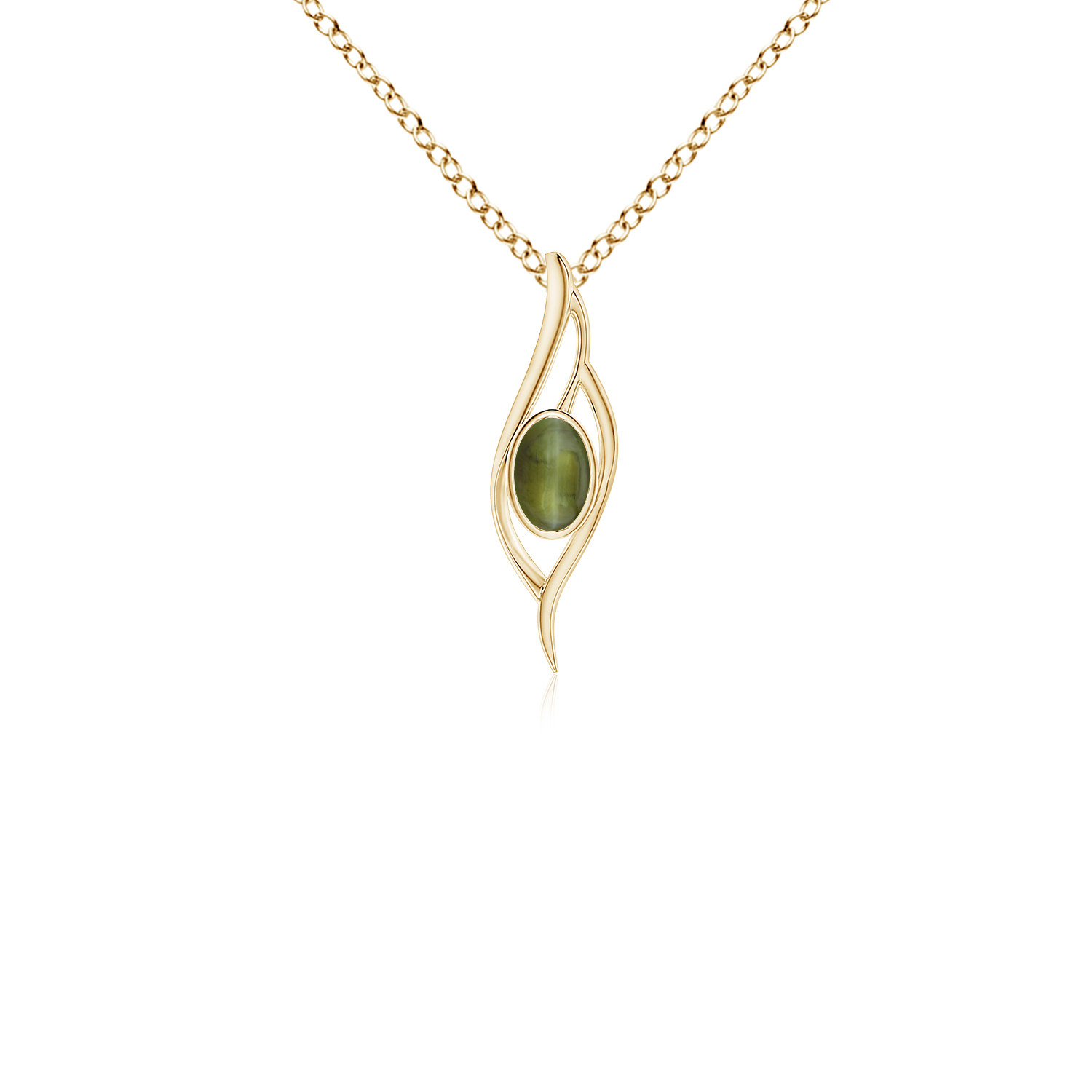 Cats Eye (Lahsuniya) Angel Wing Bypass Pendant