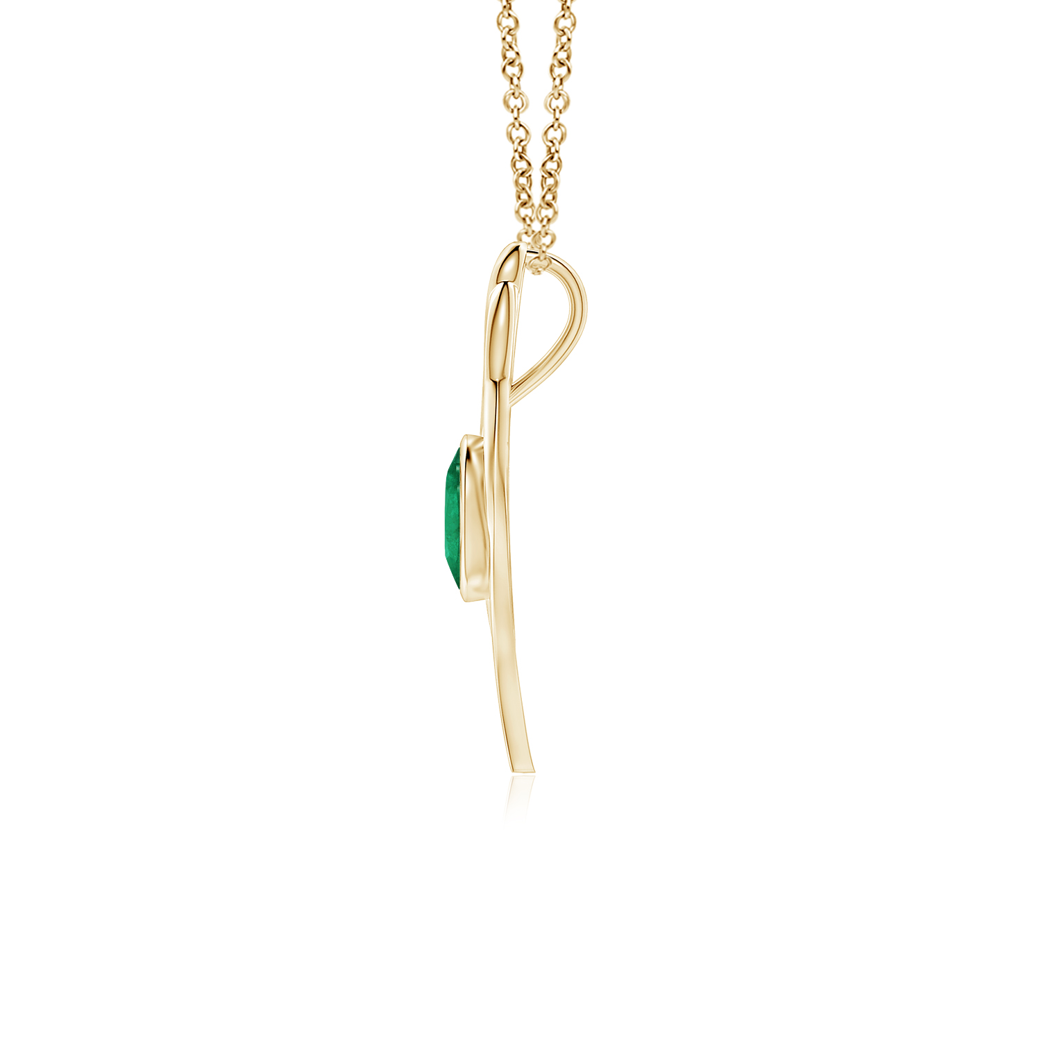 Emerald (Panna) Angel Wing Bypass Pendant