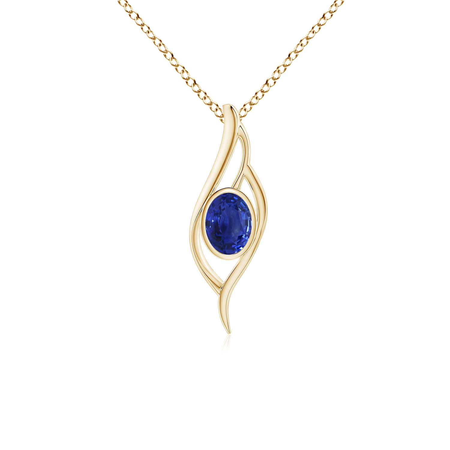 Blue Sapphire (Neelam) Angel Wing Bypass Pendant