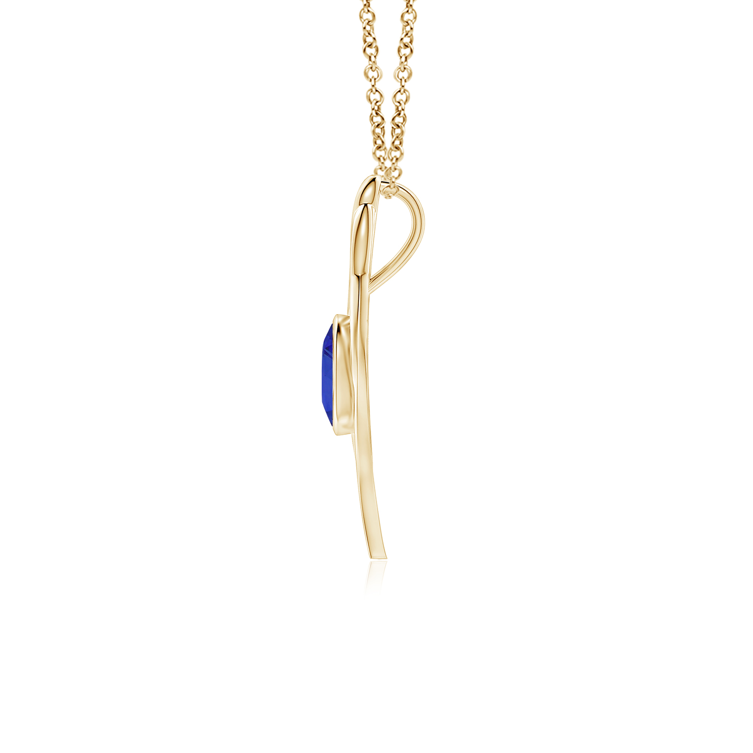 Blue Sapphire (Neelam) Angel Wing Bypass Pendant