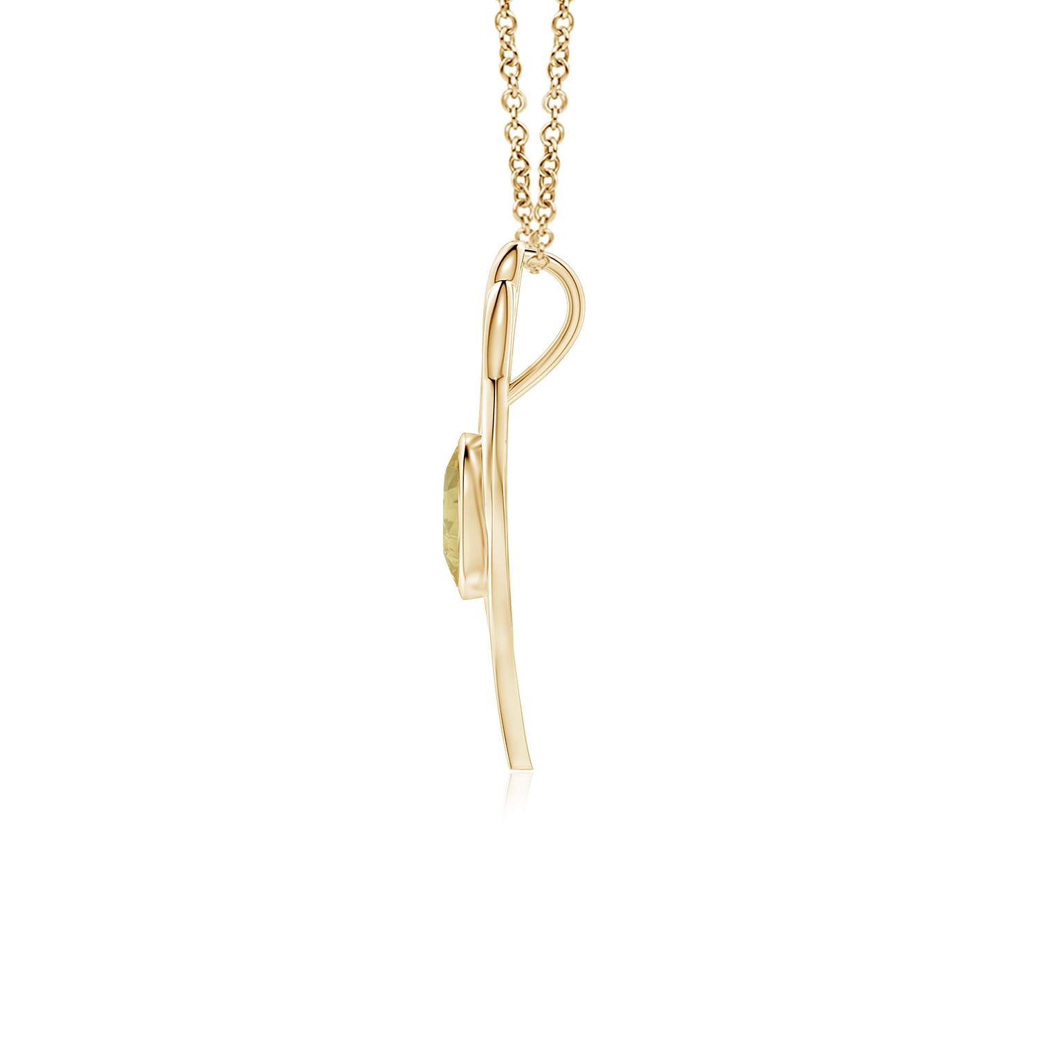 Yellow Sapphire (Pukhraj) Angel Wing Bypass Pendant