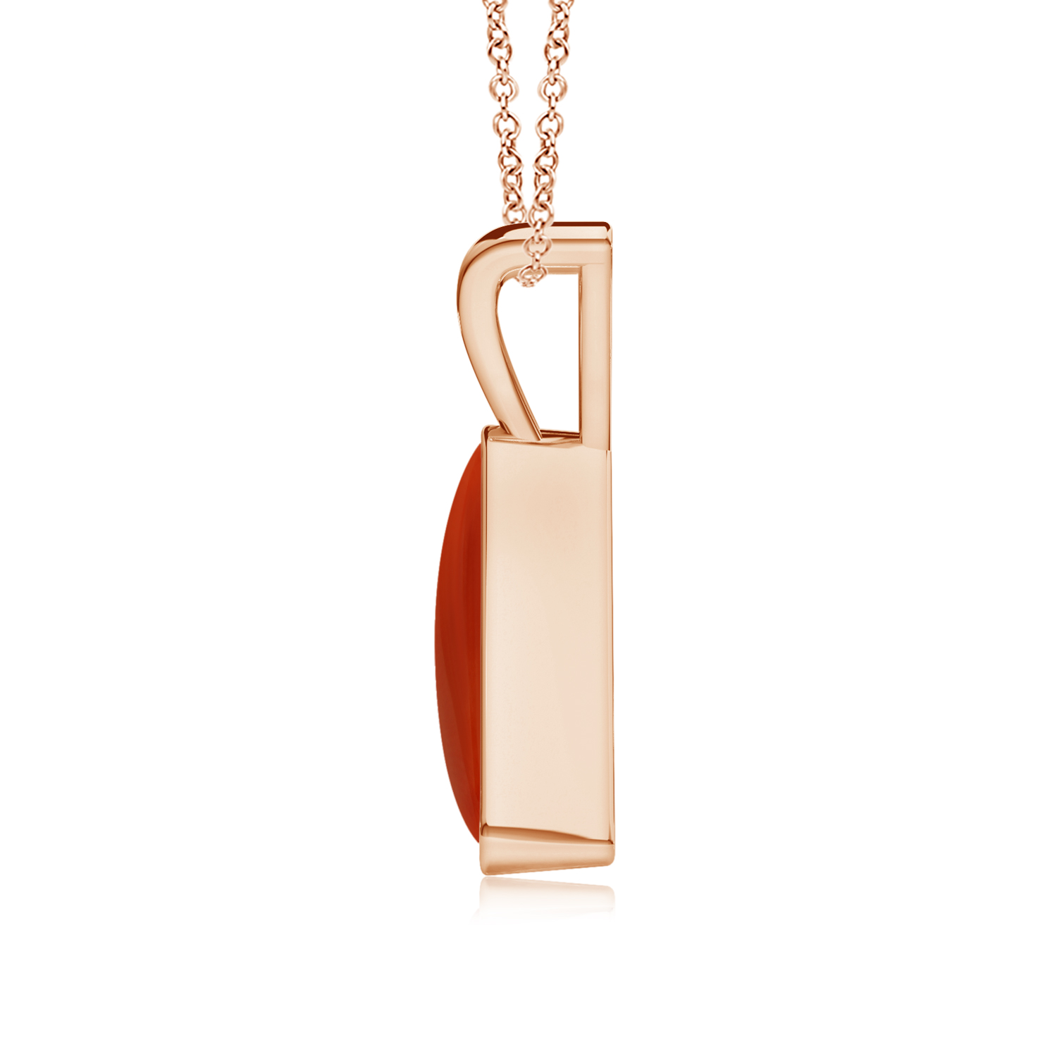 V-Bale Triangle Red Coral (Moonga) Solitaire Pendant
