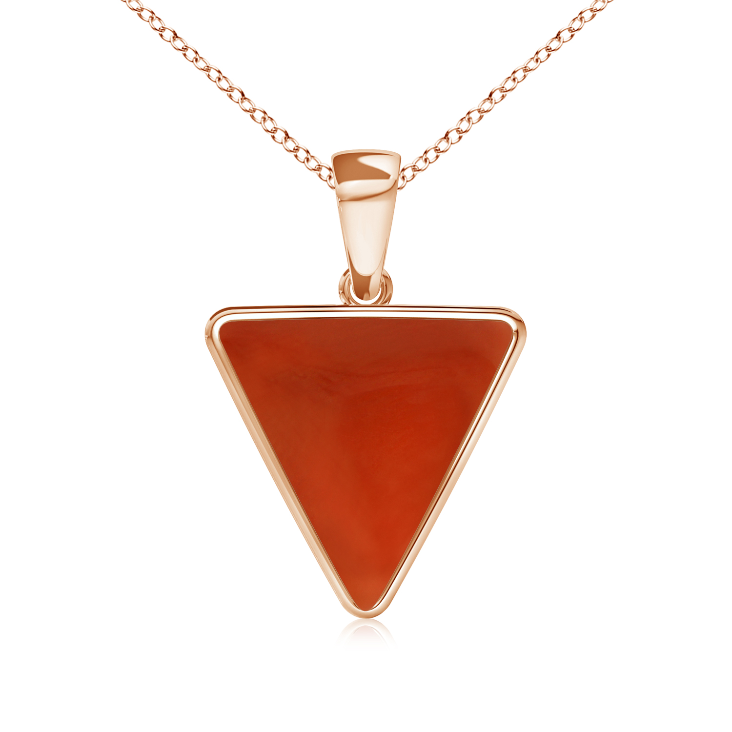 Triangle Red Coral (Moonga) Solitaire Pendant