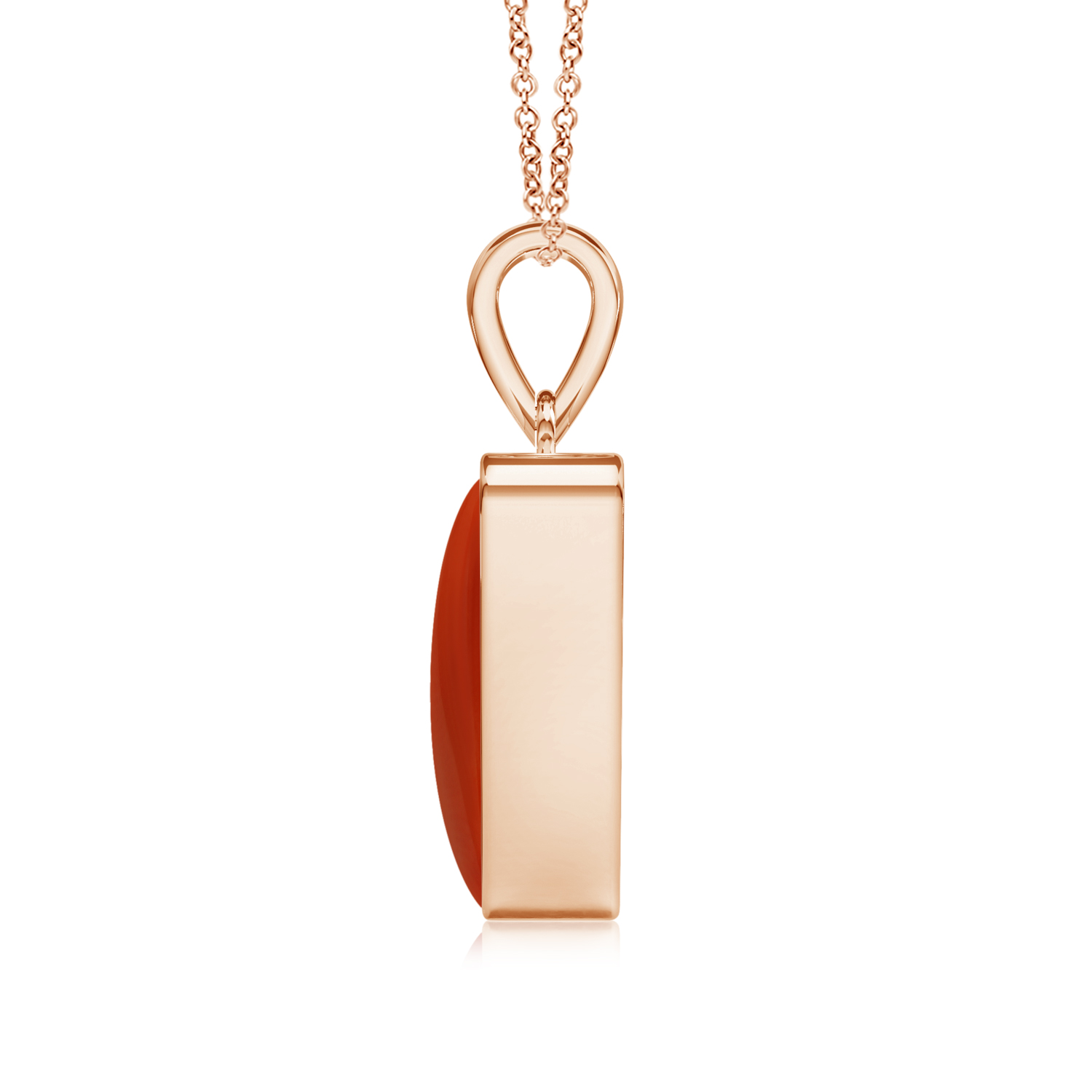 Triangle Red Coral (Moonga) Solitaire Pendant
